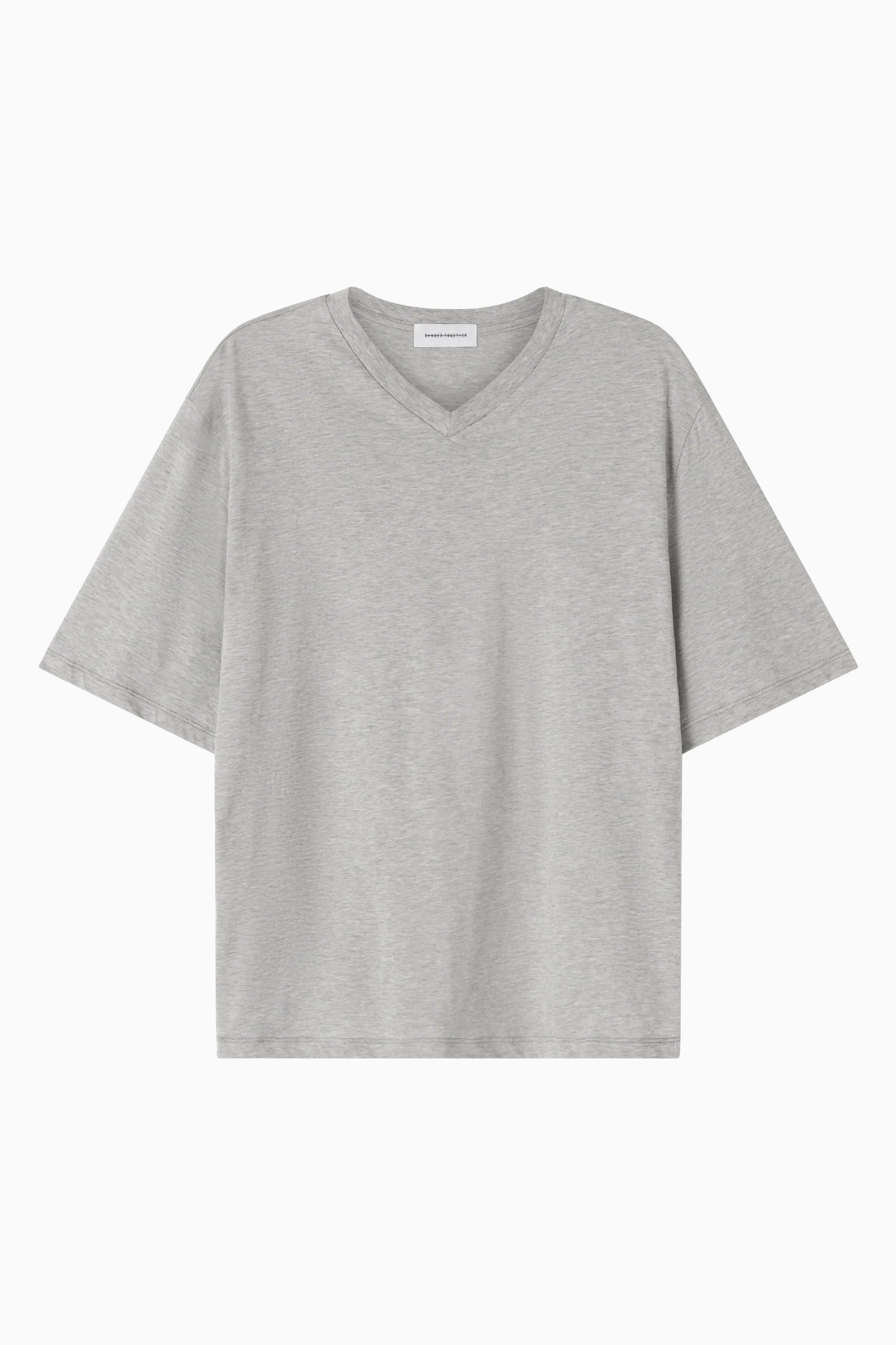 Cotton Everyday V-Neck T - Marl Grey flatlay