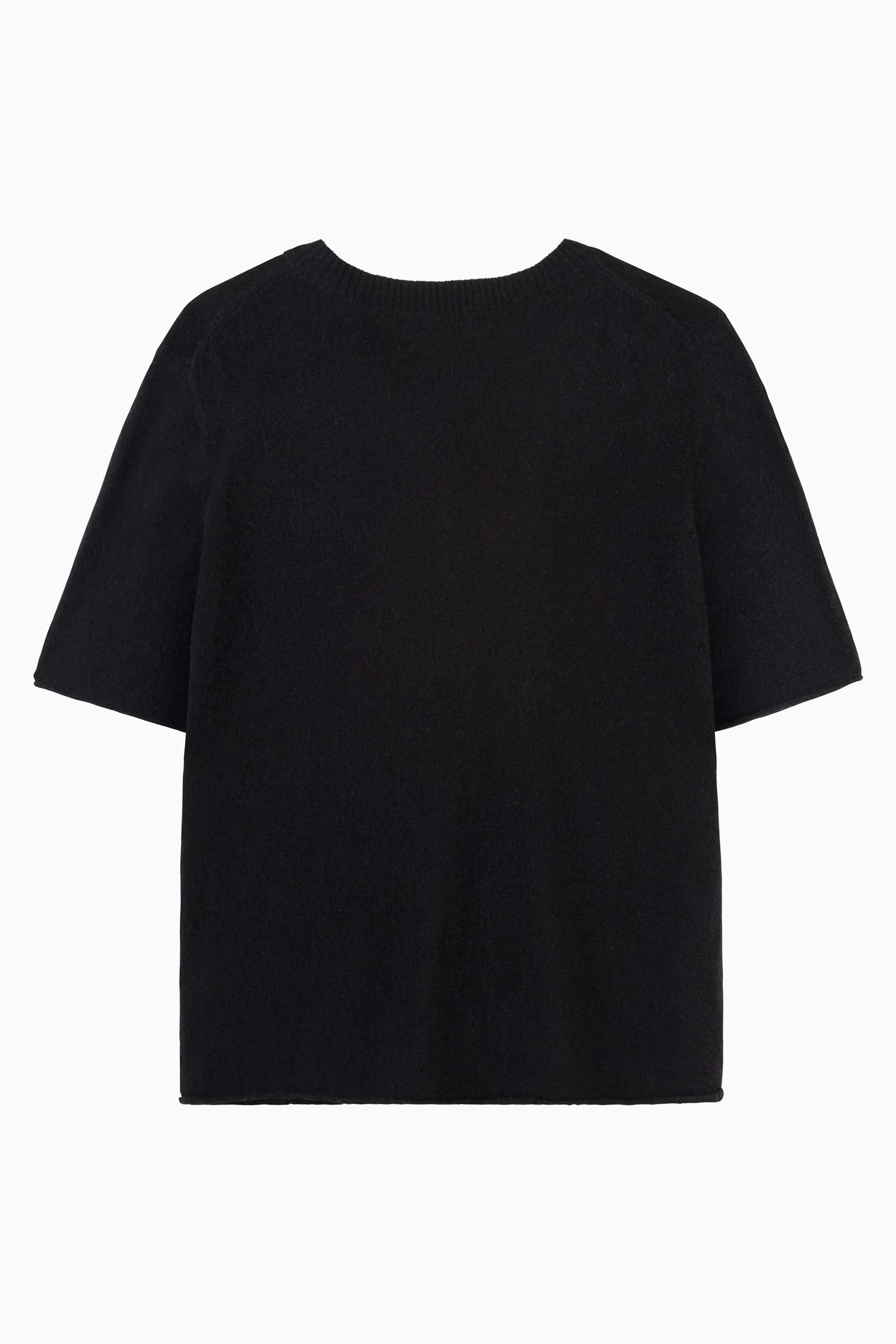 Shrunken V Neck Cashmere T - Black - Banded Together
