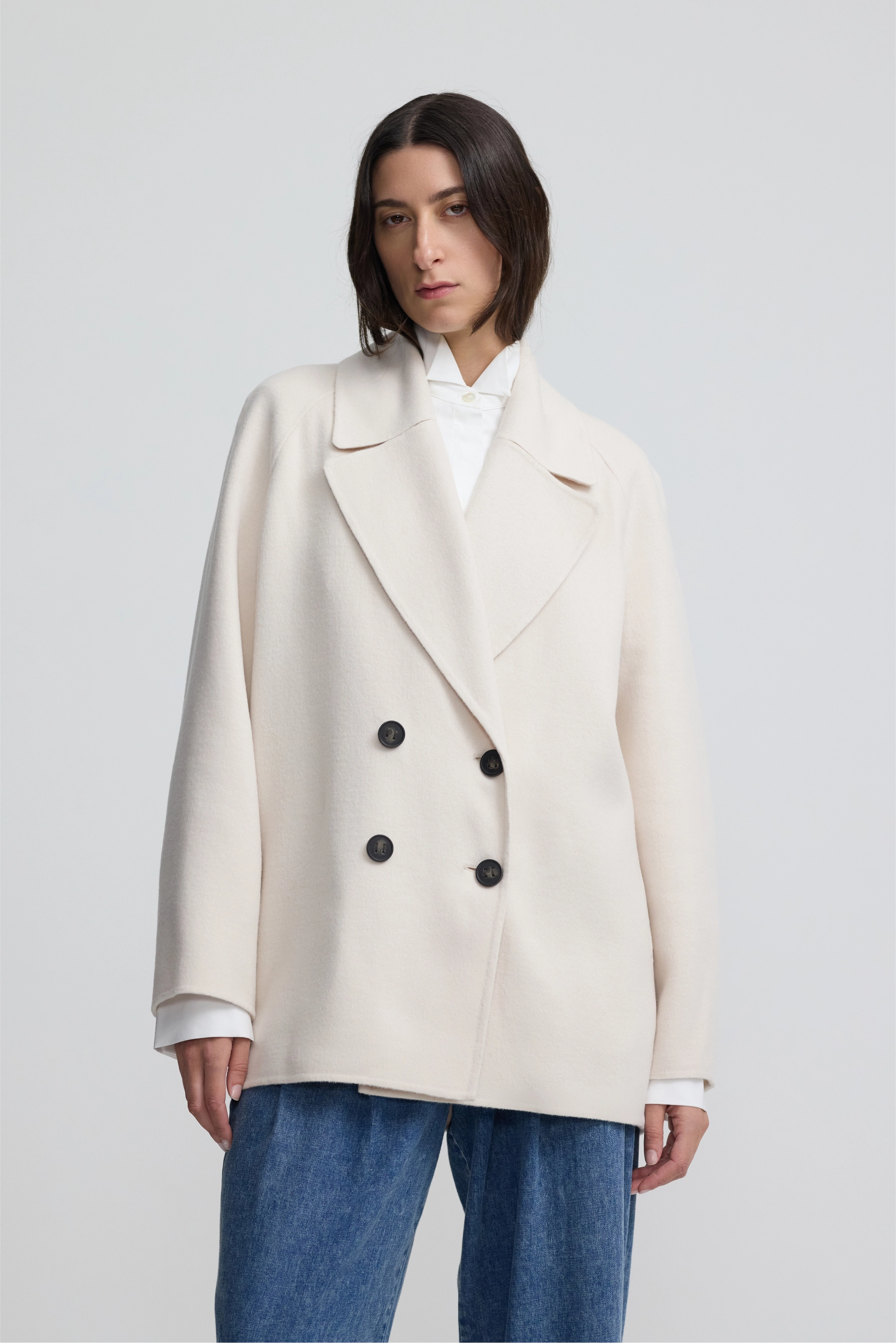 Cashmere Peacoat - Salt