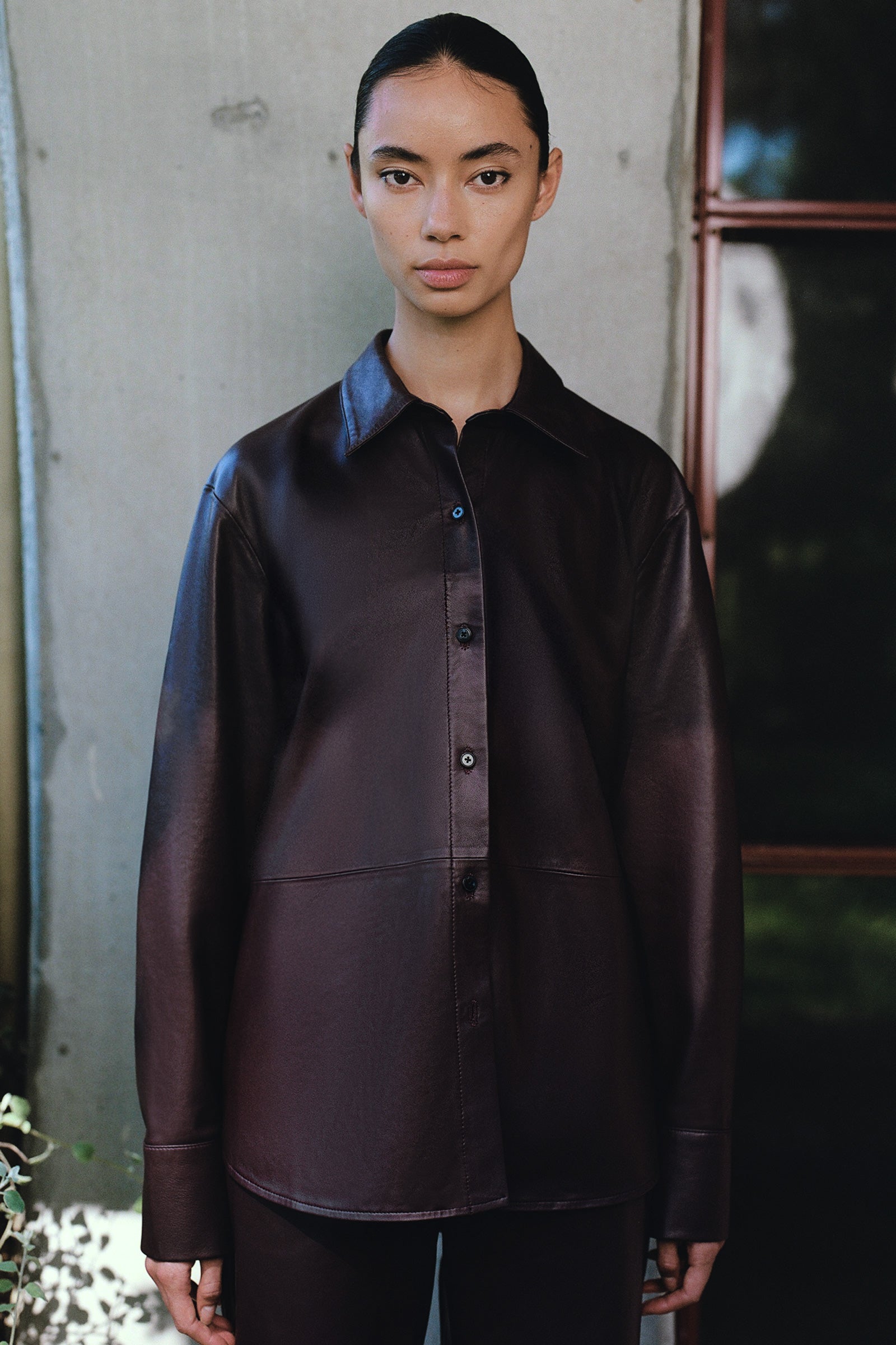 Hero Leather Shirt - Amaranto