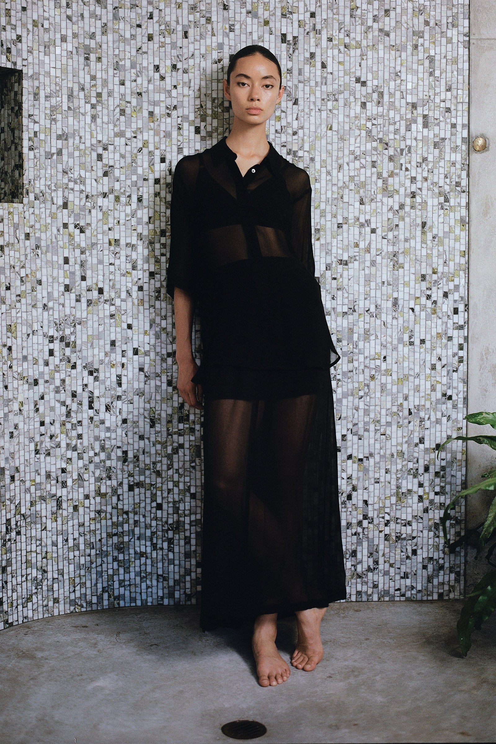 Relaxed Shirt - Black Georgette