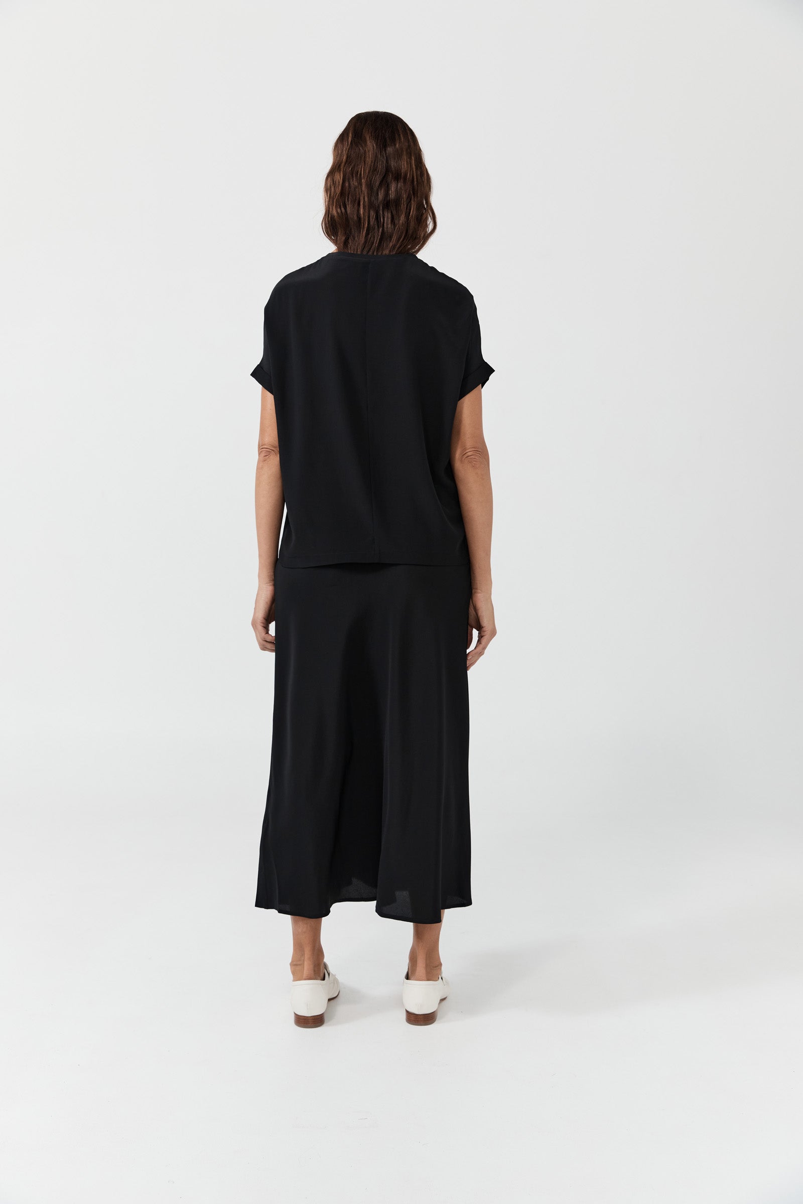 Maxi Bias Silk Skirt - Black CDC
