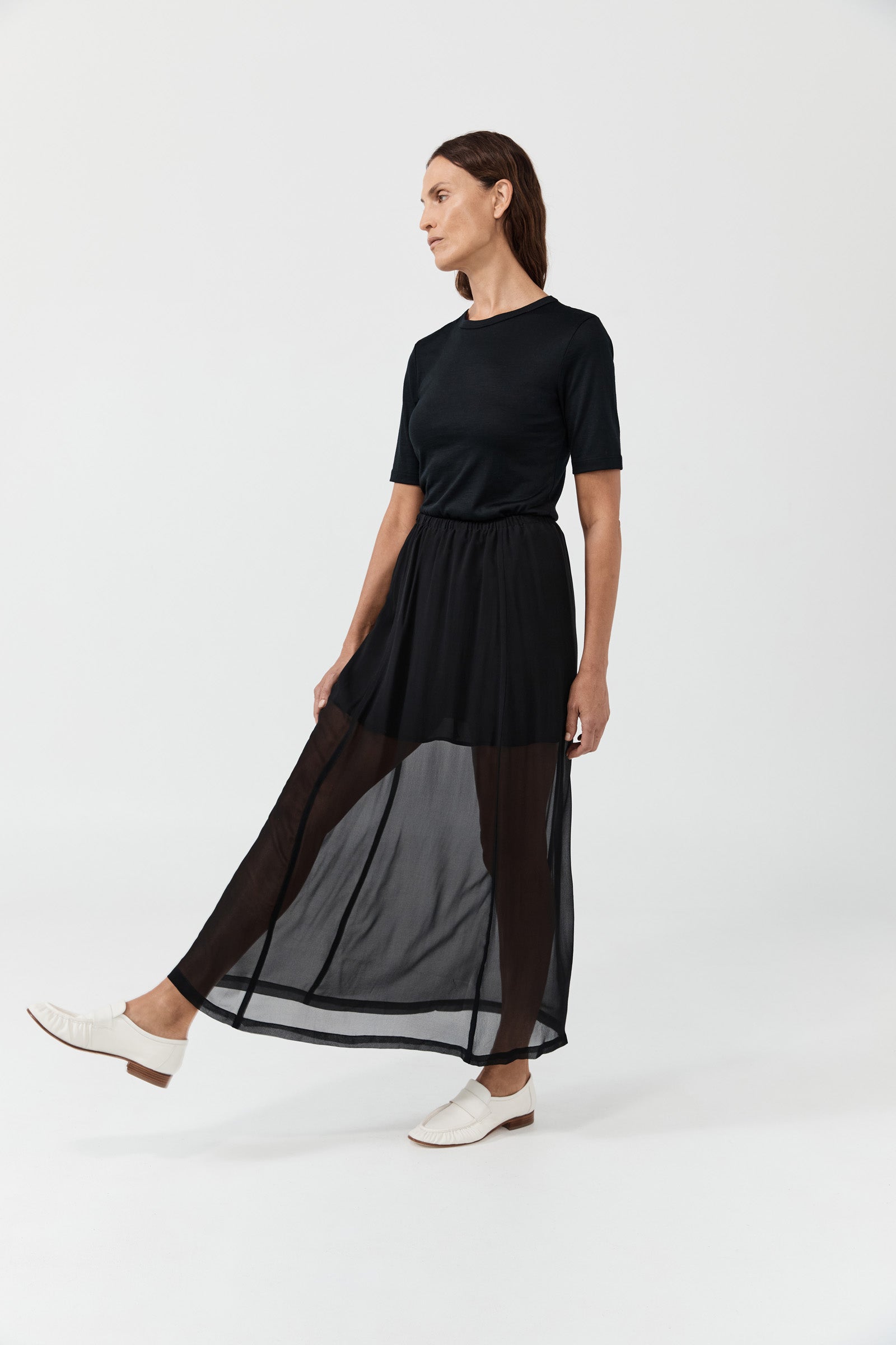 Easy Skirt - Black Georgette