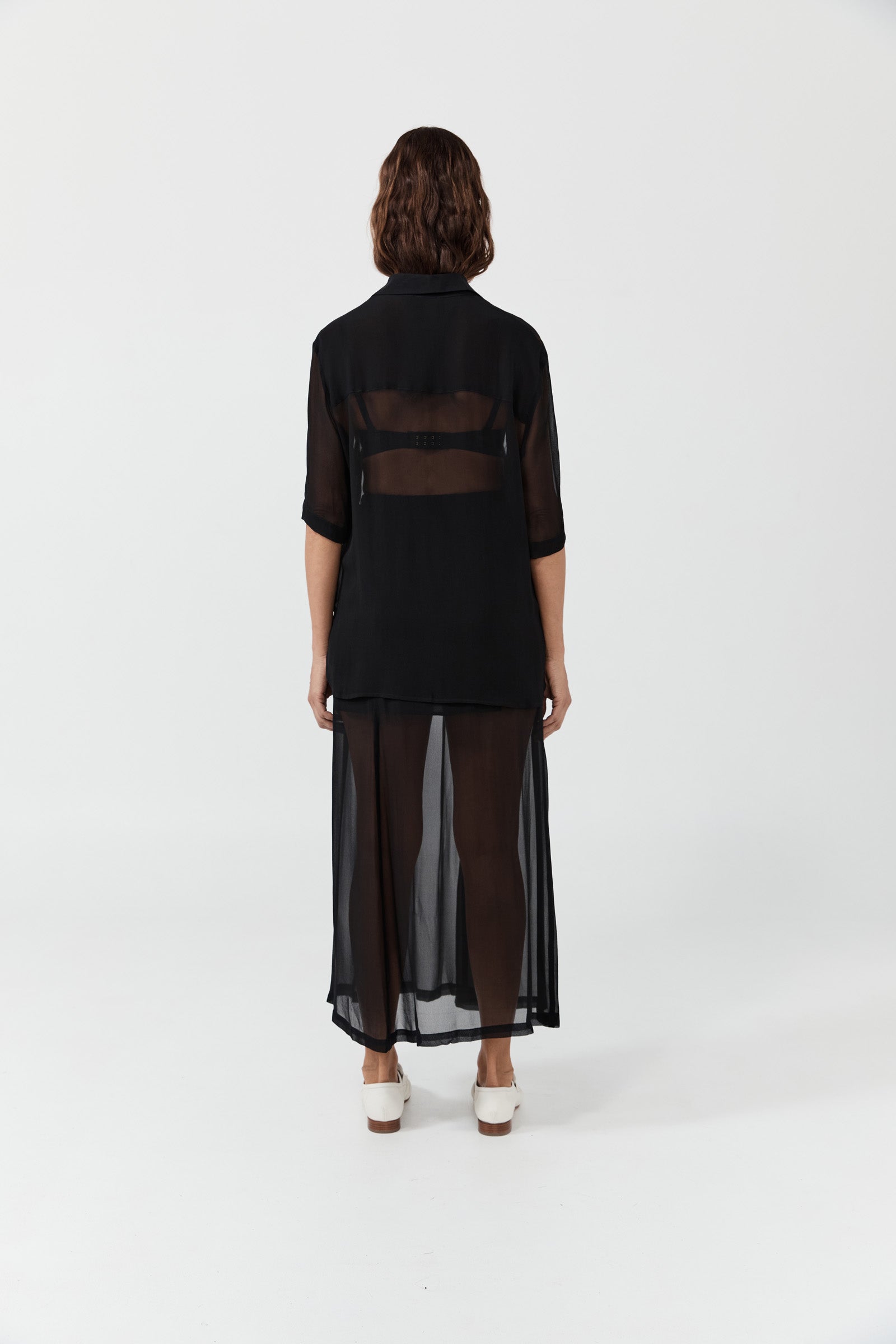 Relaxed Shirt - Black Georgette