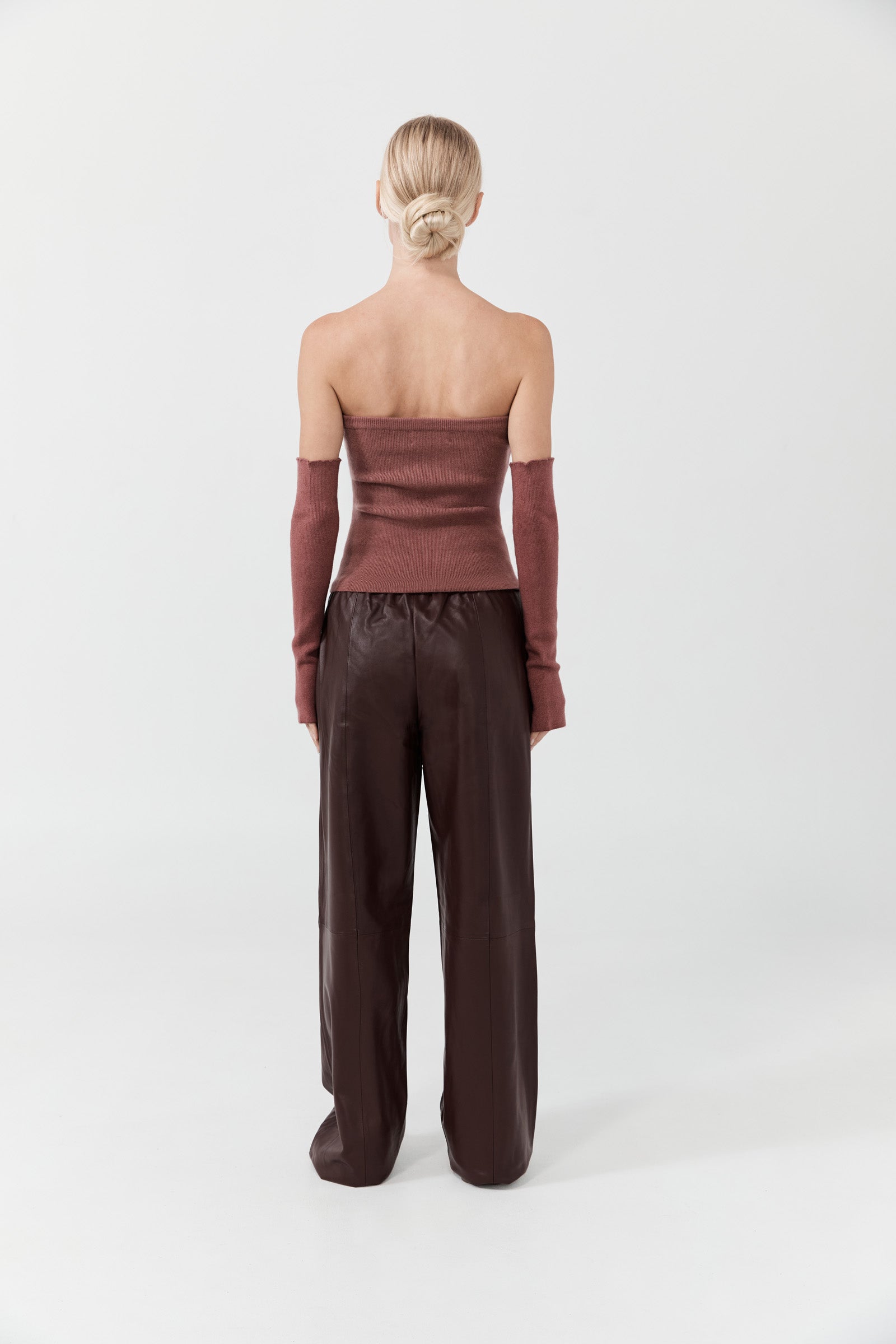 Relaxed Leather Pant - Amaranto