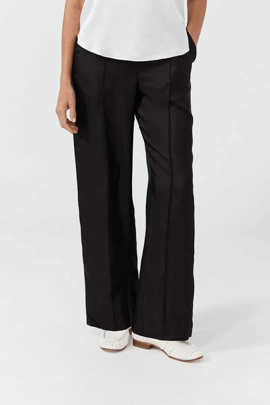 Easy Pant - Black Silk Twill