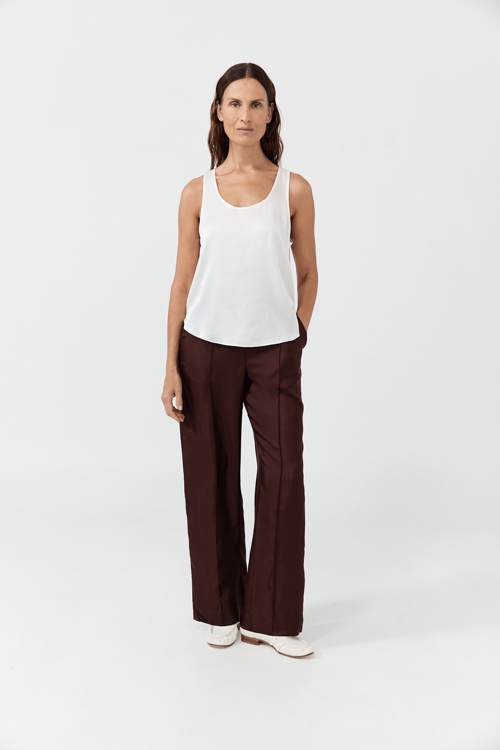 Easy Pant - Amaranto Silk Twill