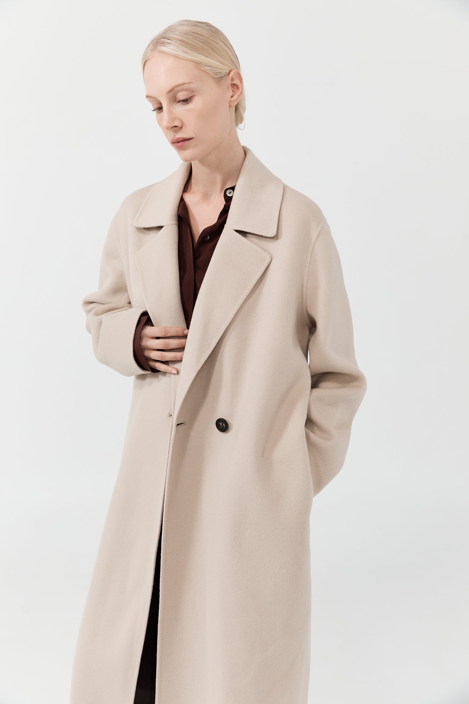 Cashmere Icon Coat - Light Macadamia