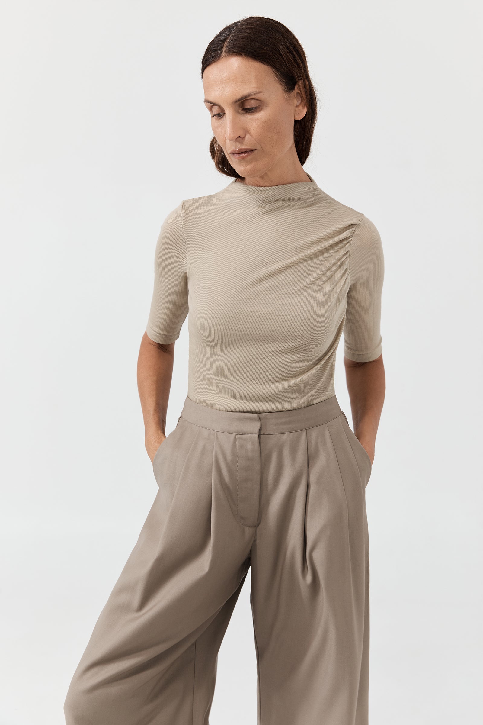 Merino Twist Top - New Beige