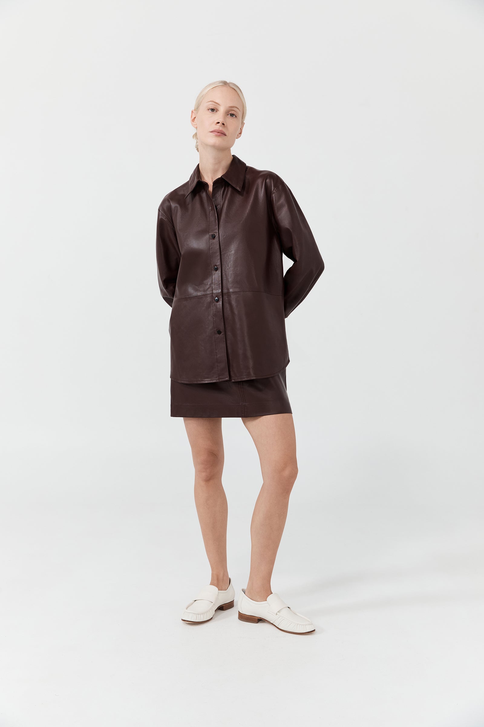 Hero Leather Shirt - Amaranto