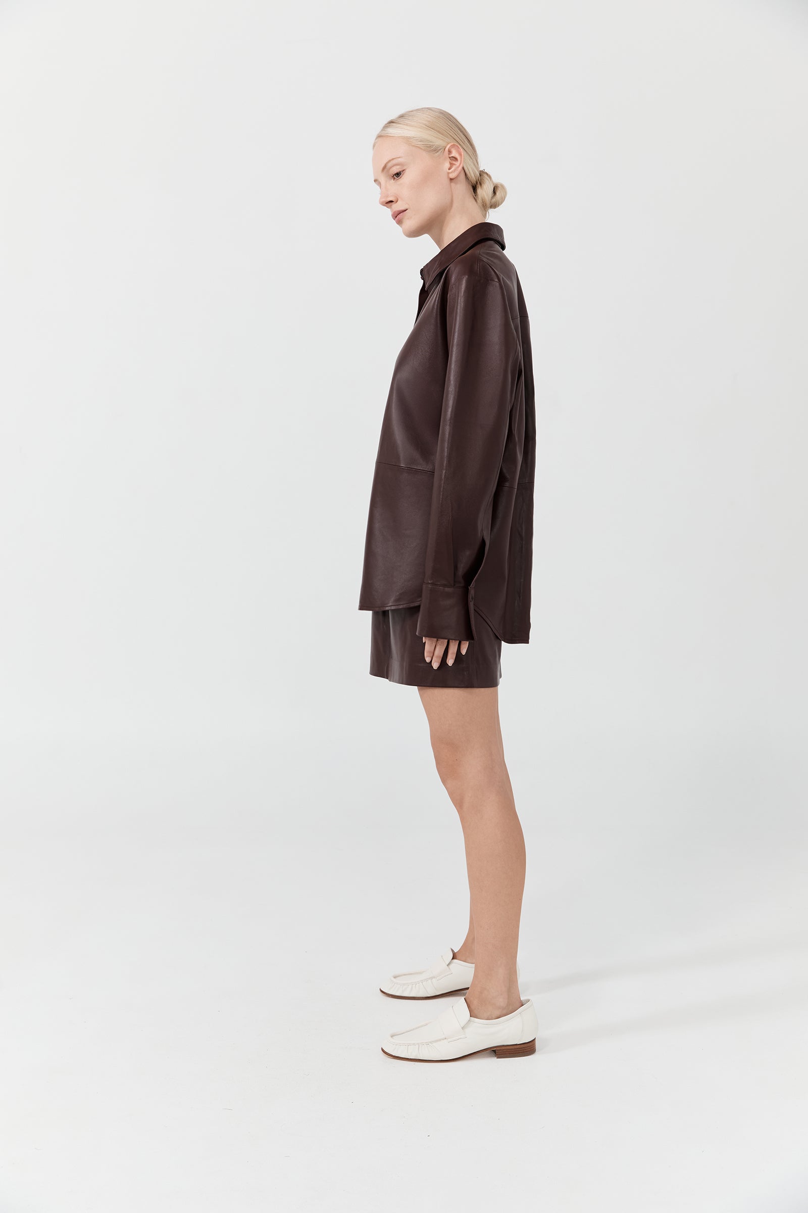 Hero Leather Shirt - Amaranto