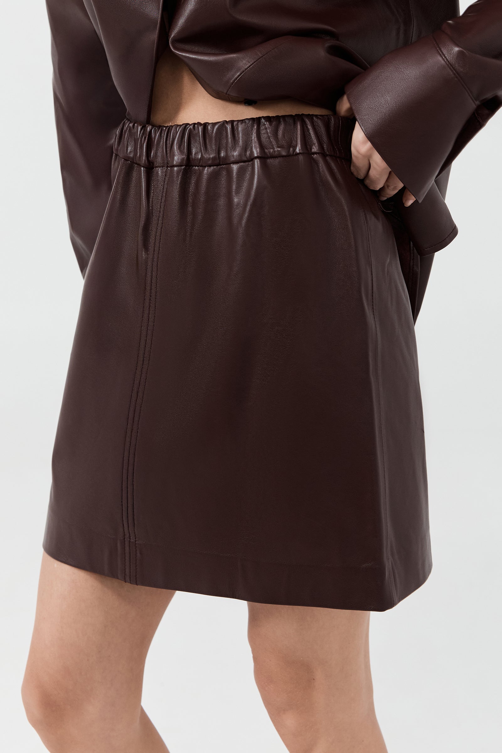 Hero Leather Mini Skirt - Amaranto