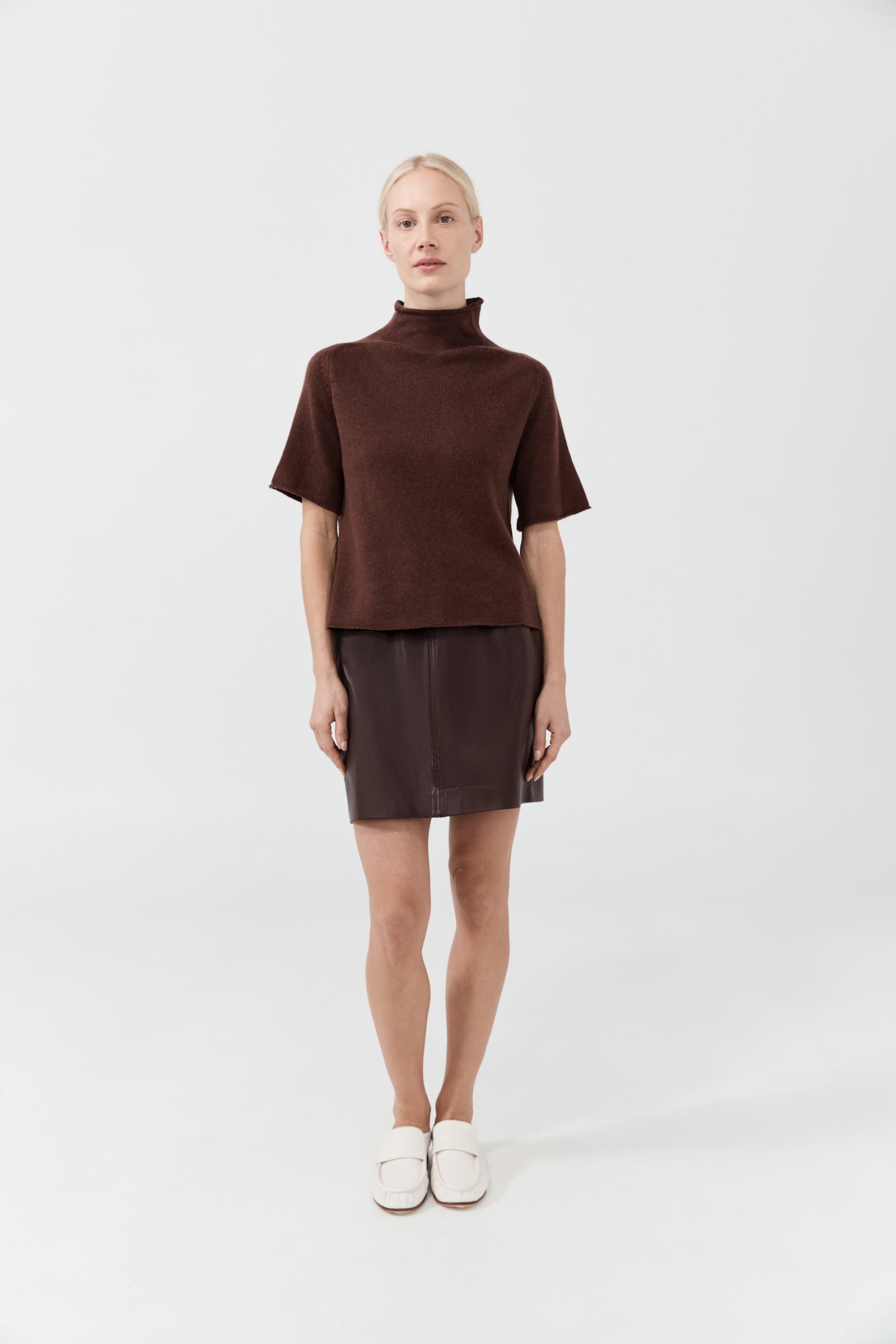 Hero Leather Mini Skirt - Amaranto