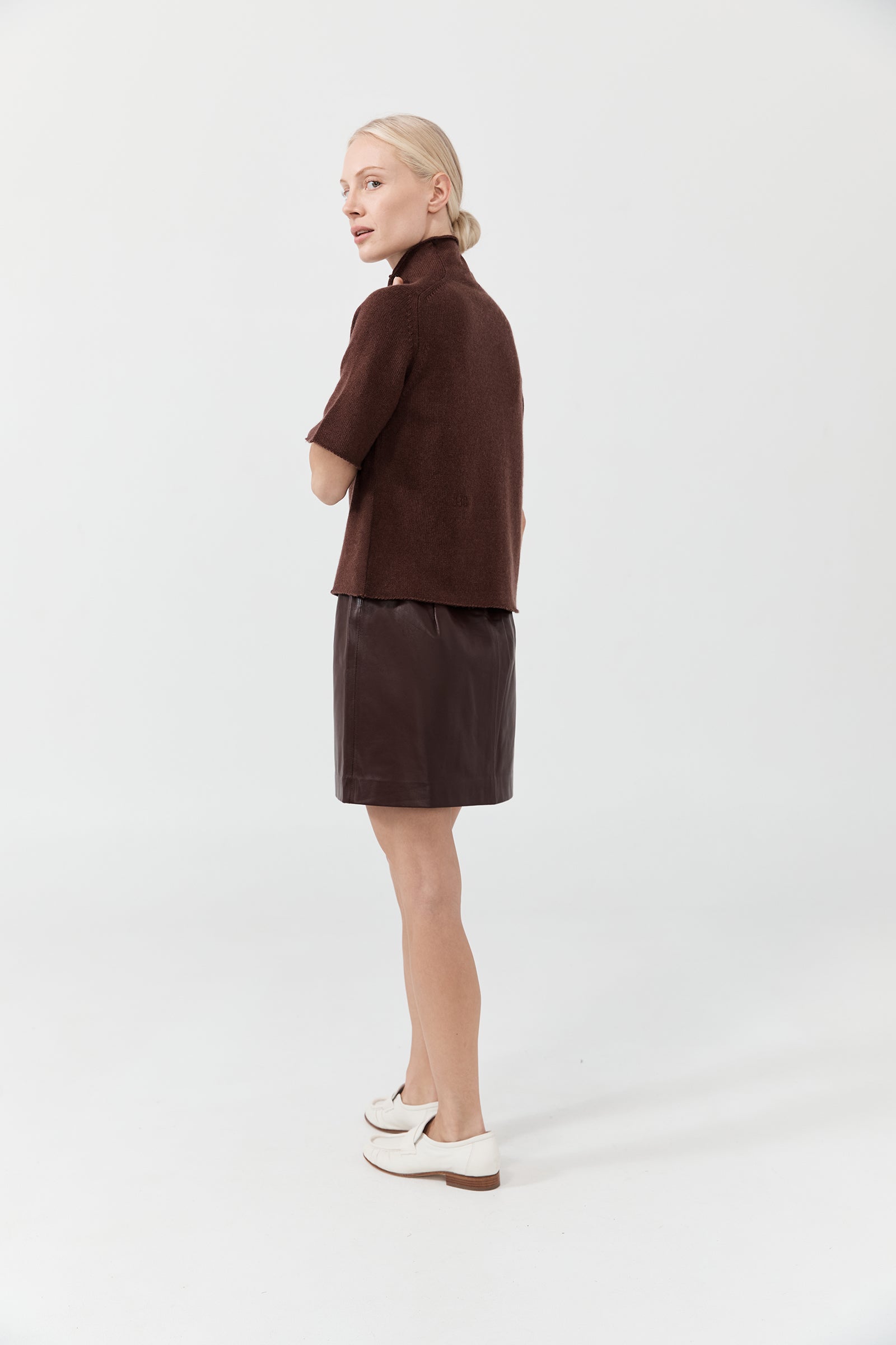 Hero Leather Mini Skirt - Amaranto