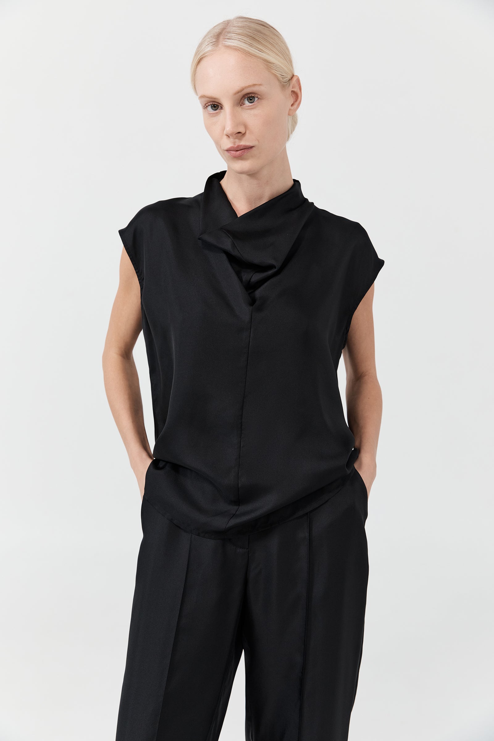 Easy Pant - Black Silk Twill