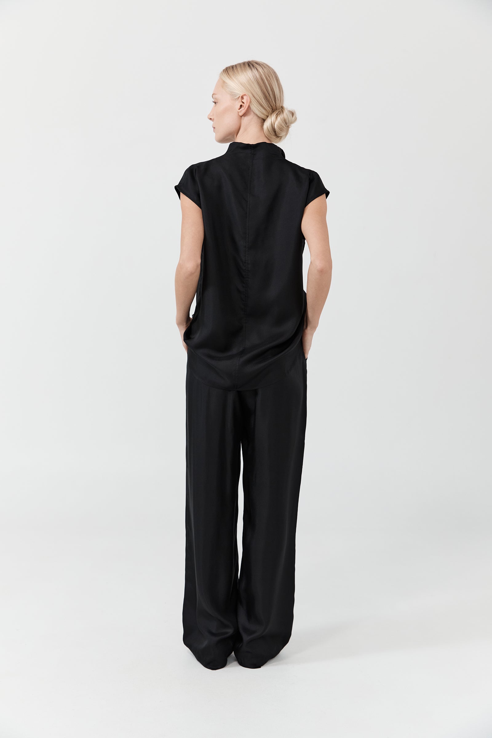 Easy Pant - Black Silk Twill
