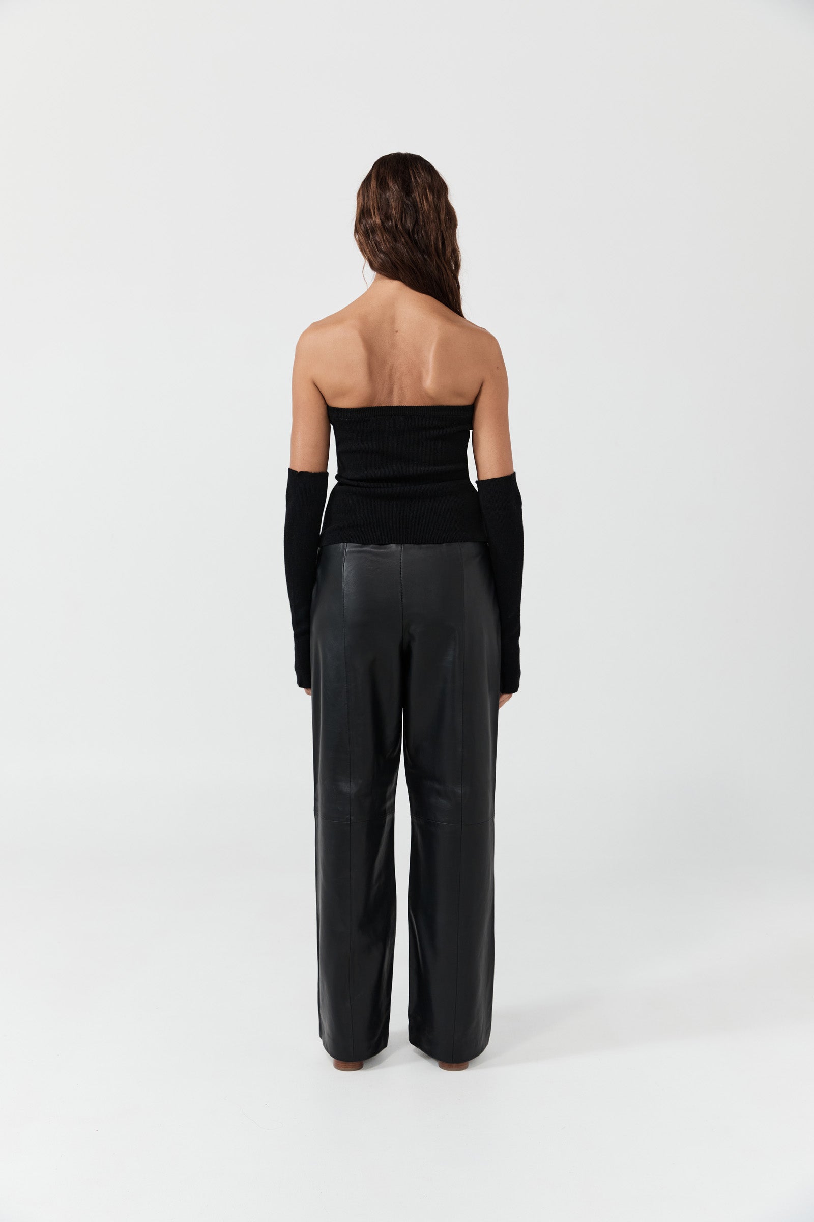 Cashmere Strapless Top - Black