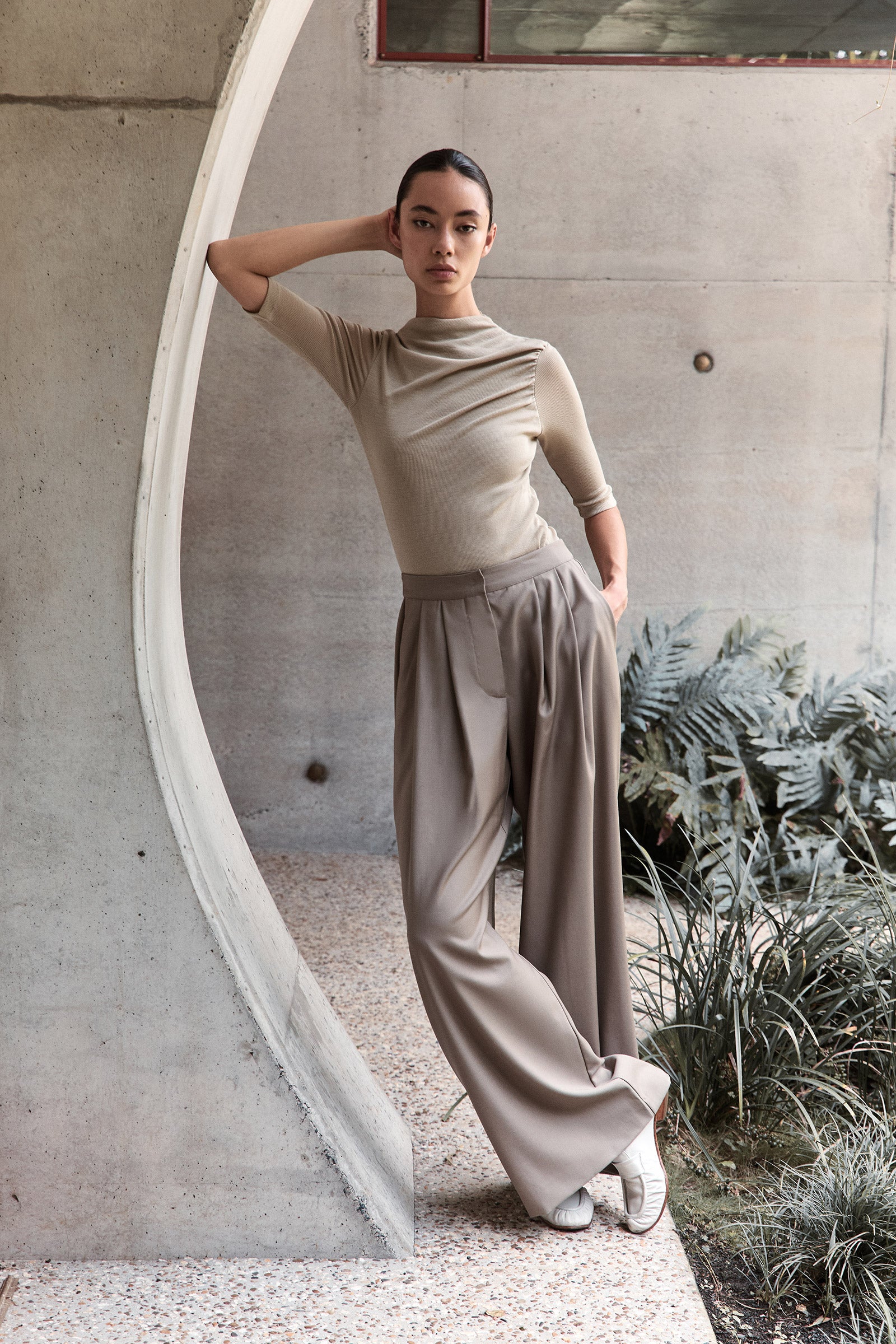 Merino Twist Top - New Beige