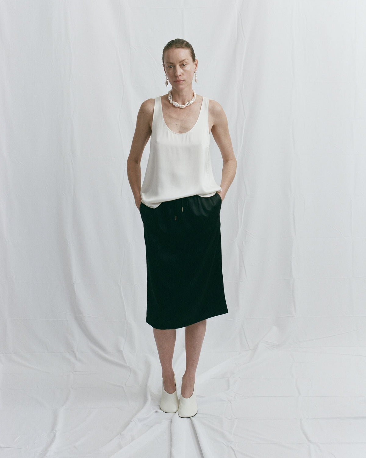 Perfect Silk Tank 2.0 - Whisper White Silk Satin