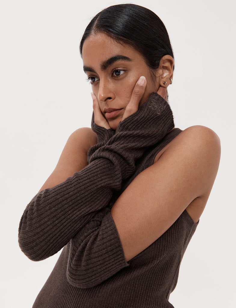 Cashmere Arm Warmers - Dusty Brown