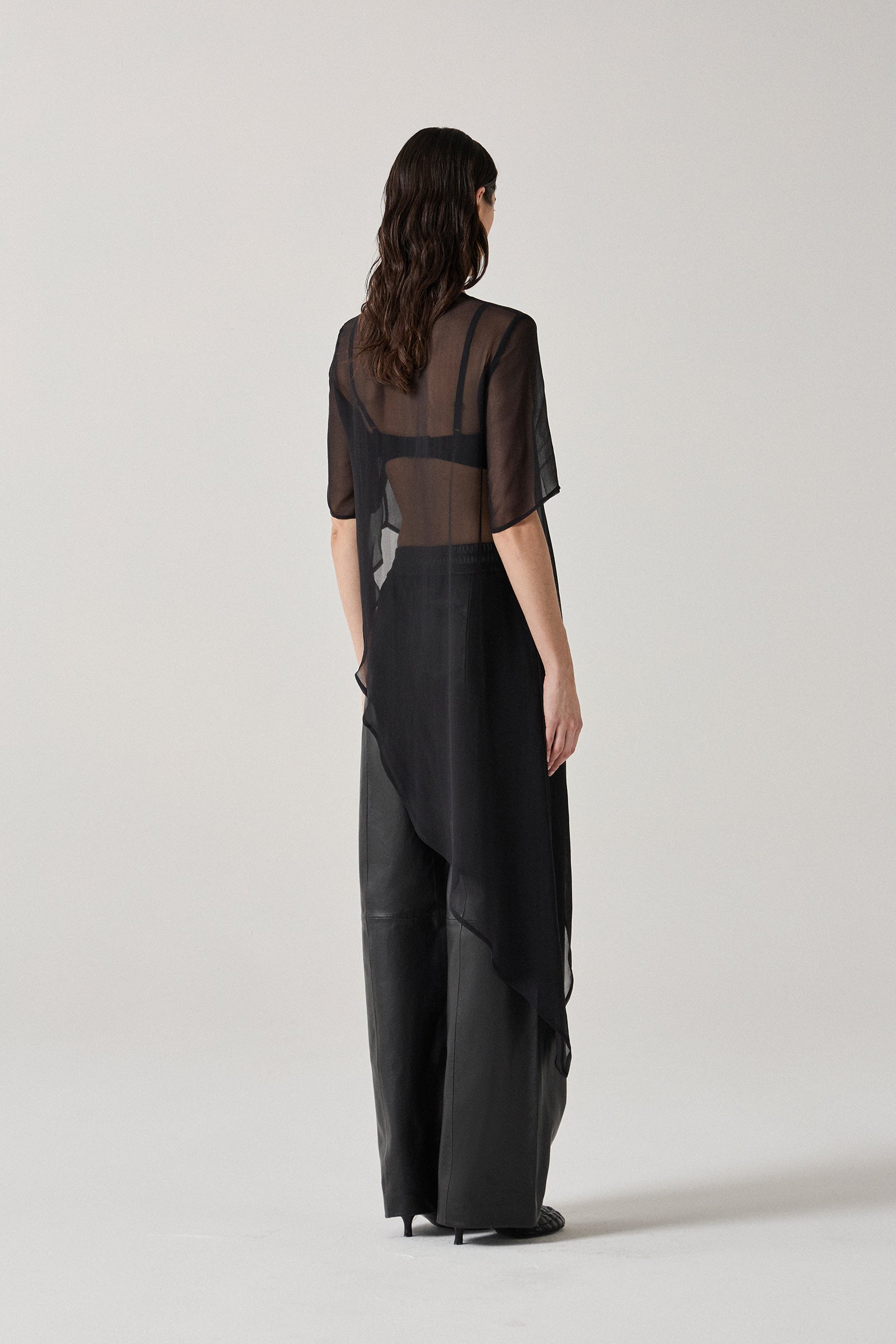 Silk Asymmetric Top - Black
