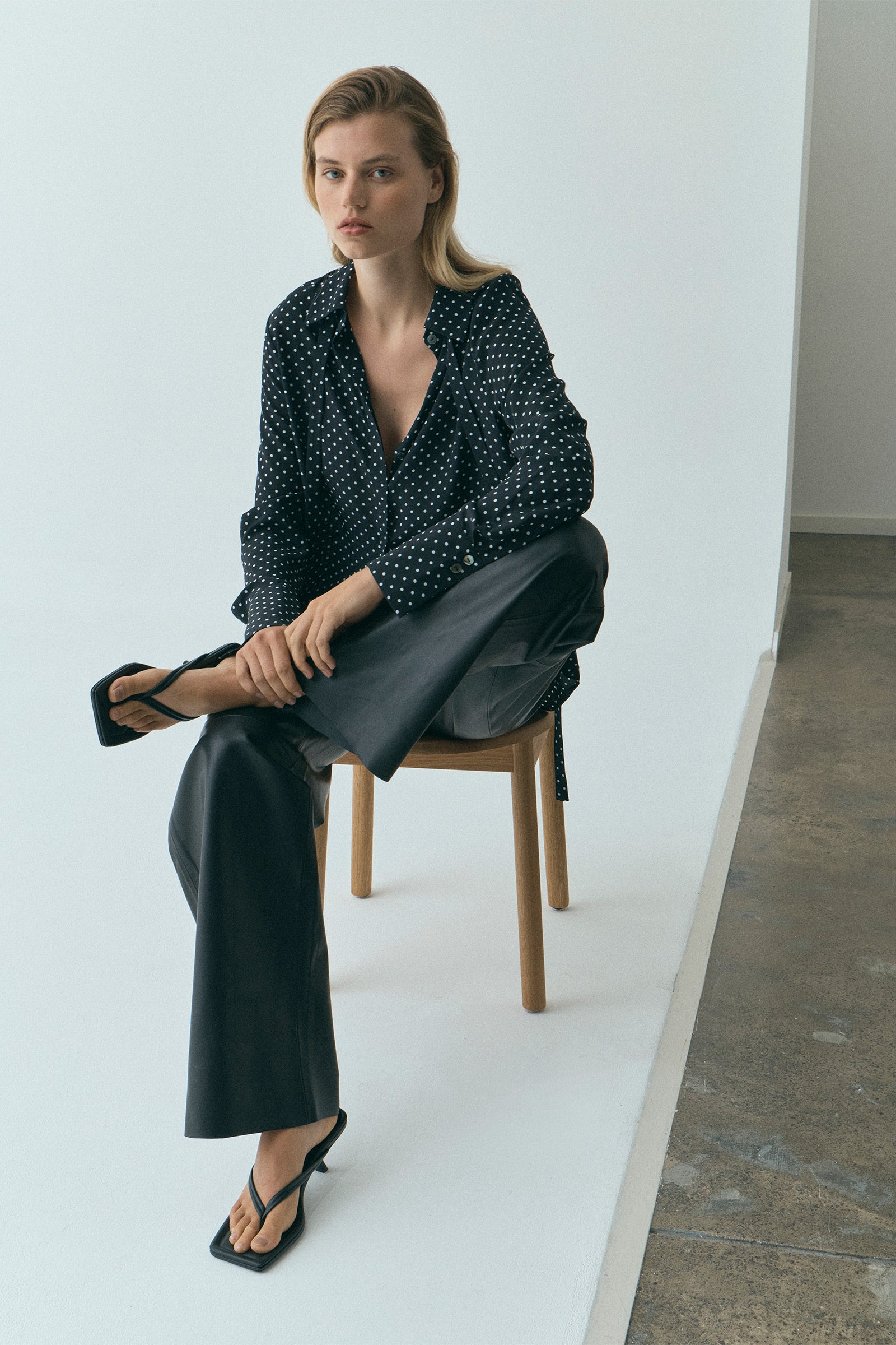 Perfect Shirt 2.0 - Polka Dot Black Silk