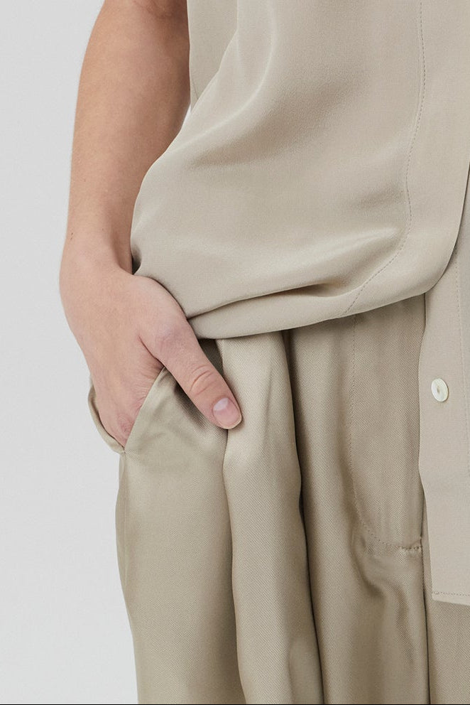 Hero Pant - Putty Silk Twill