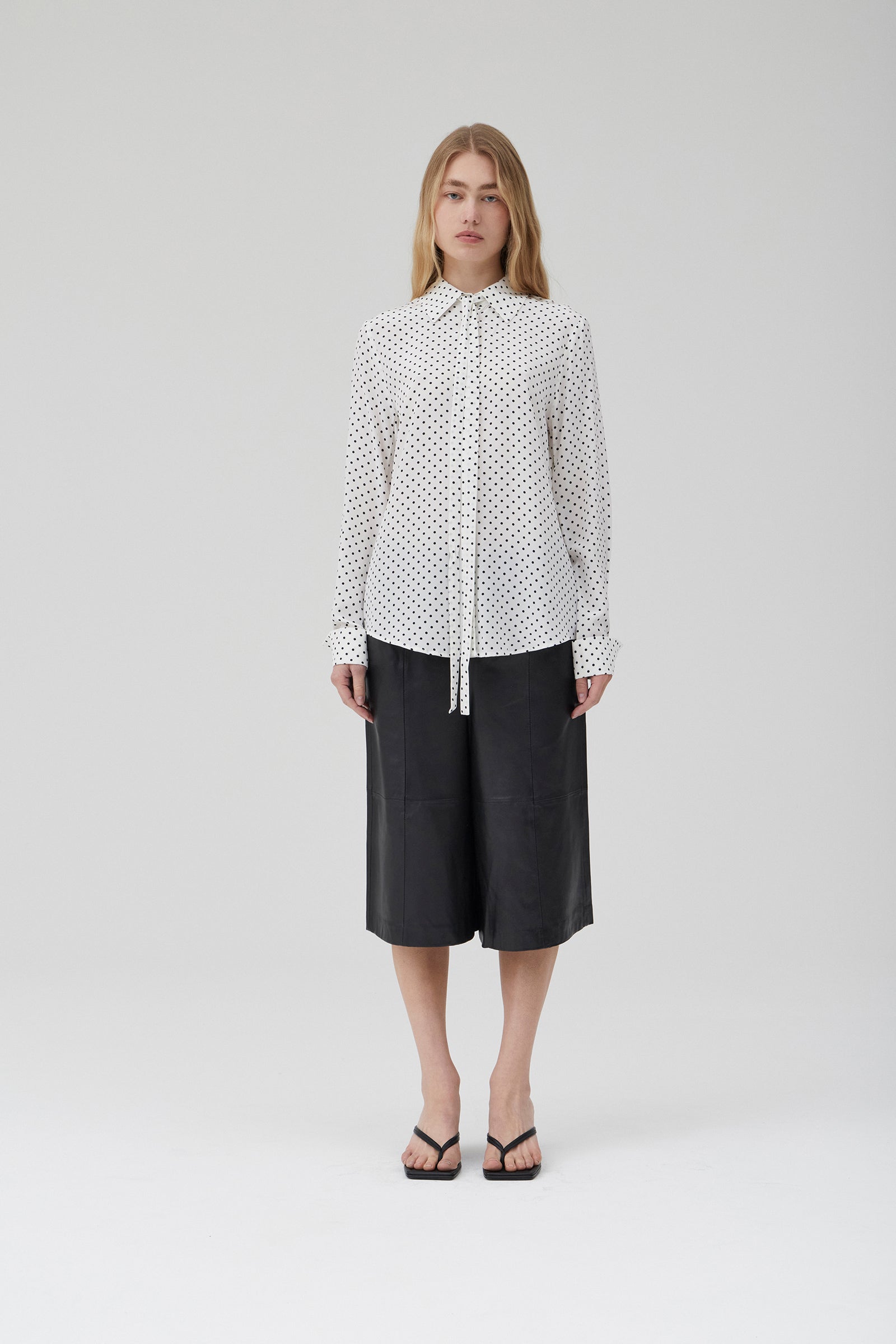 Perfect Shirt 2.0 - Polka Dot White Silk