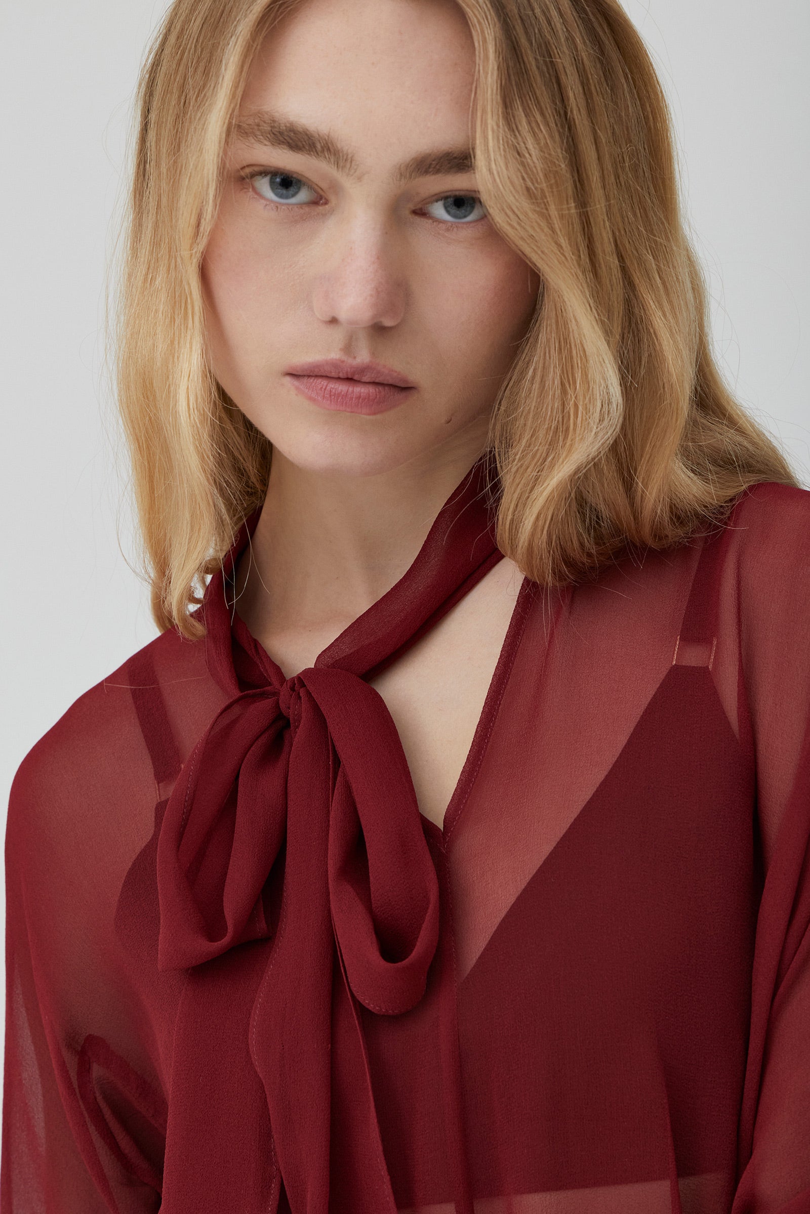 Silk Scarf T - Syrah Georgette