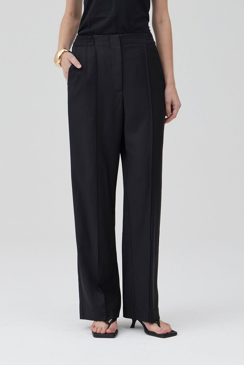 Easy Pant - Black Wool