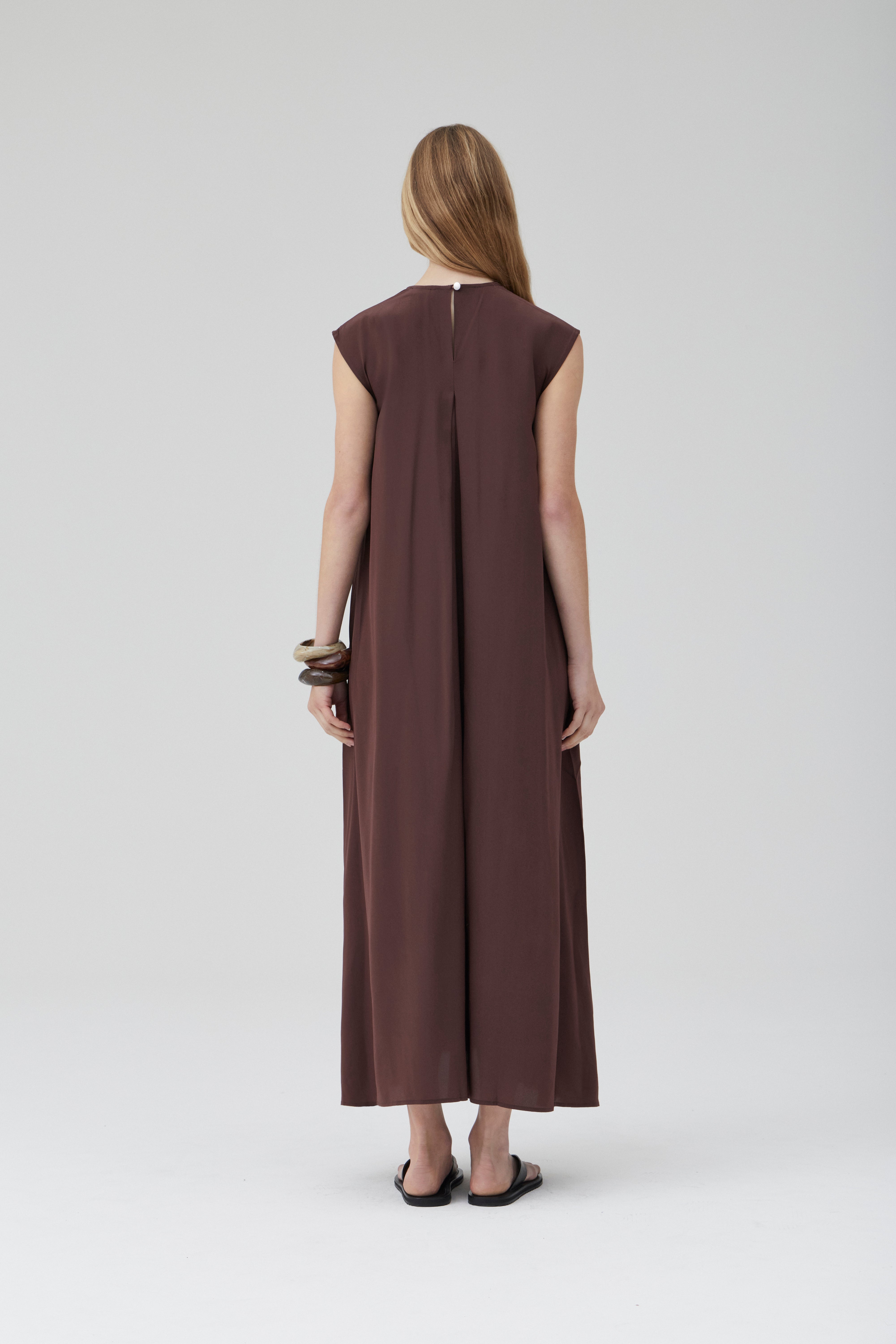 Summerhouse Dress - Black Fig Silk