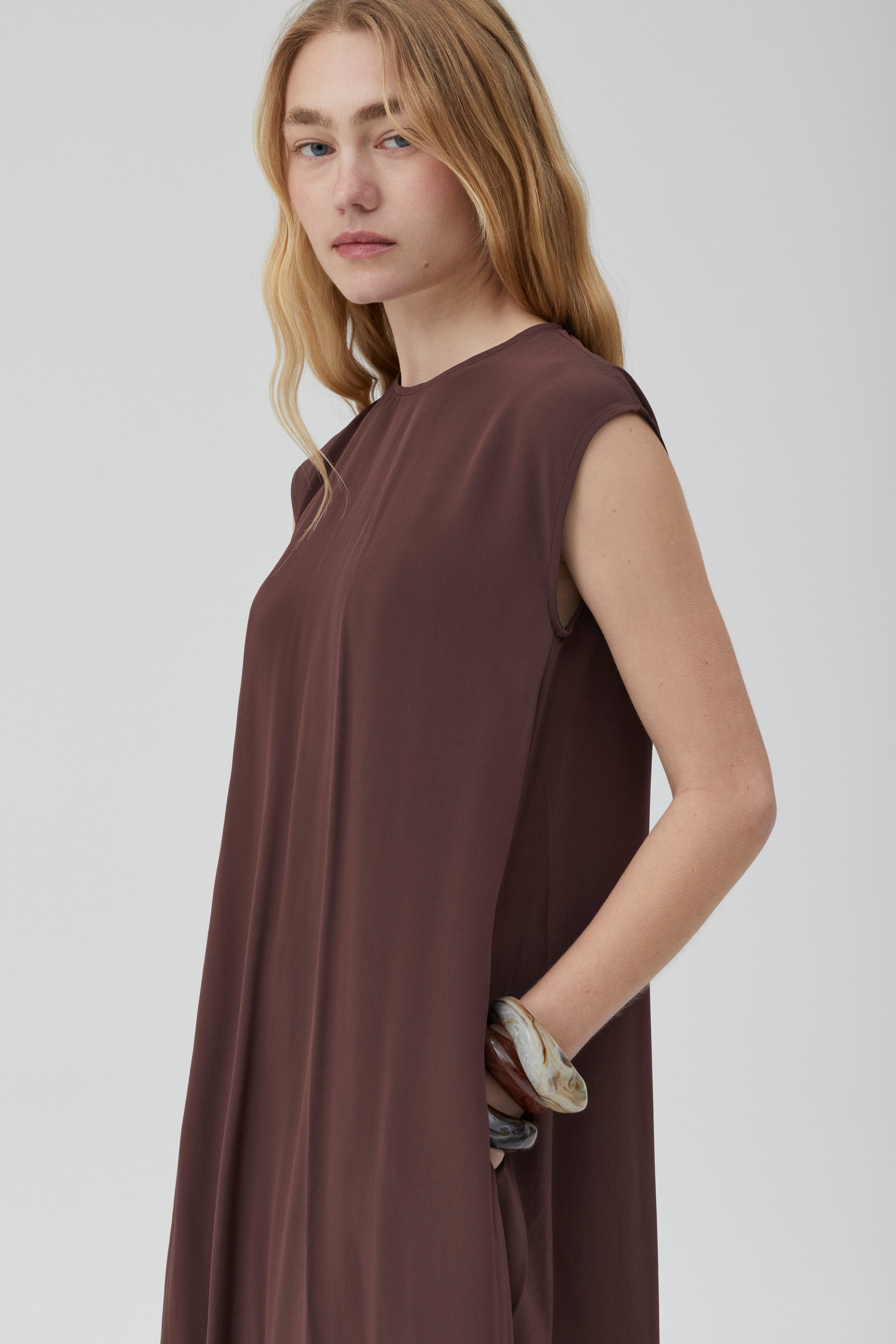 Summerhouse Dress - Black Fig Silk