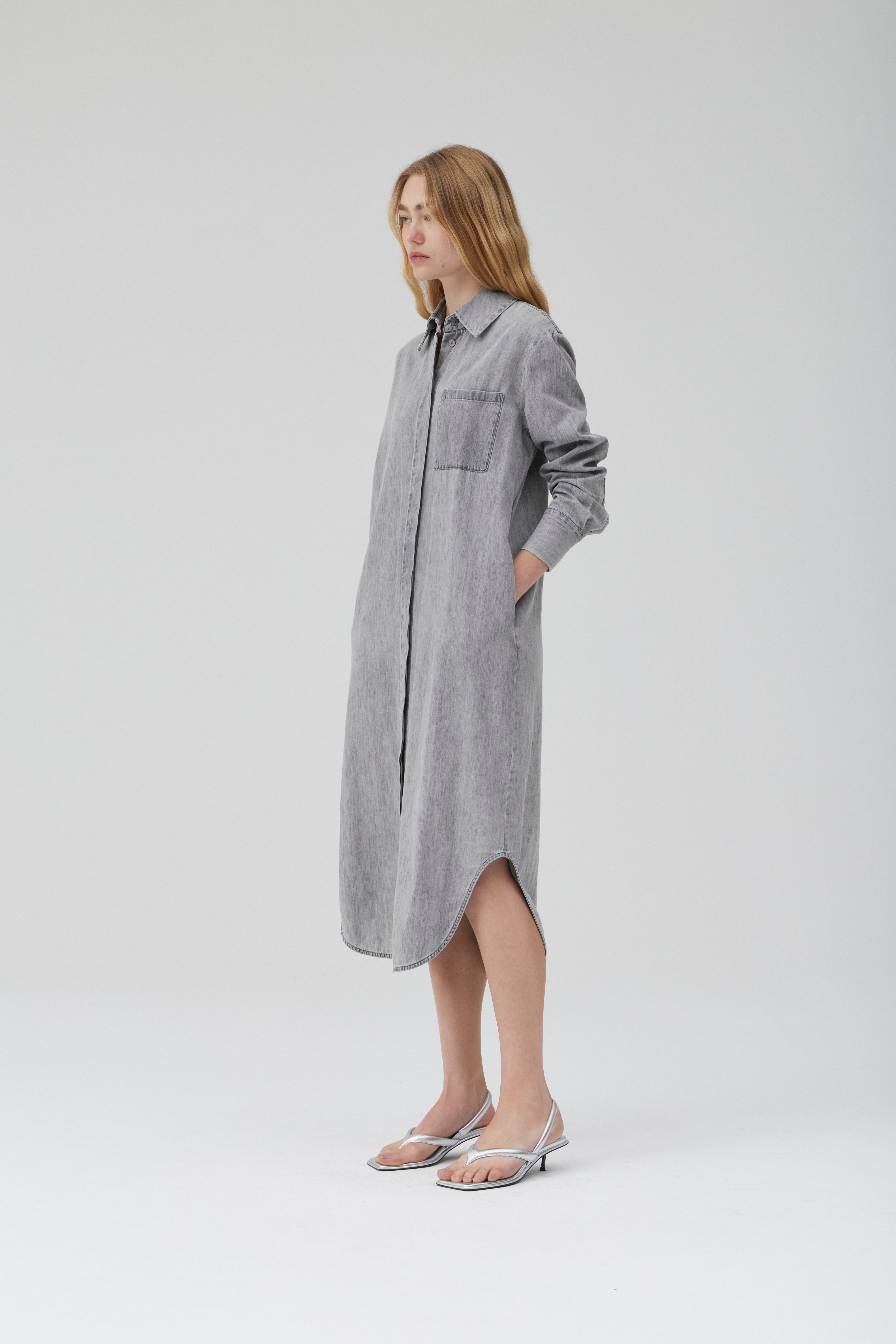 Hero Shirt Dress - Vintage Grey Denim