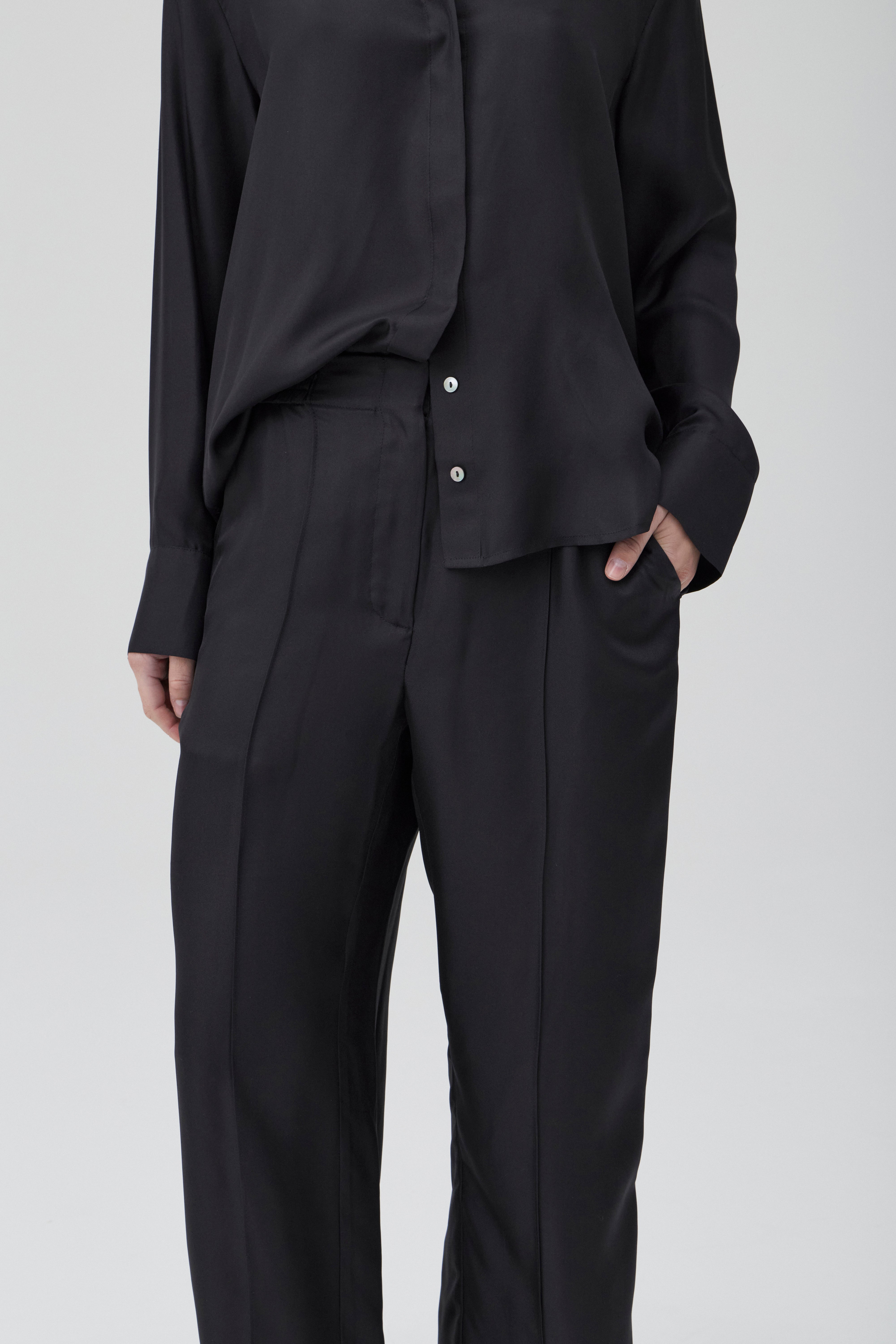 Easy Pant - Black Luxe Silk Twill