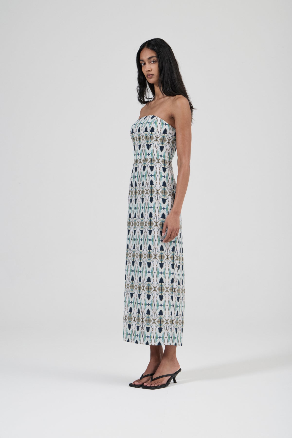 Strapless Silk Column Dress - AP Tile
