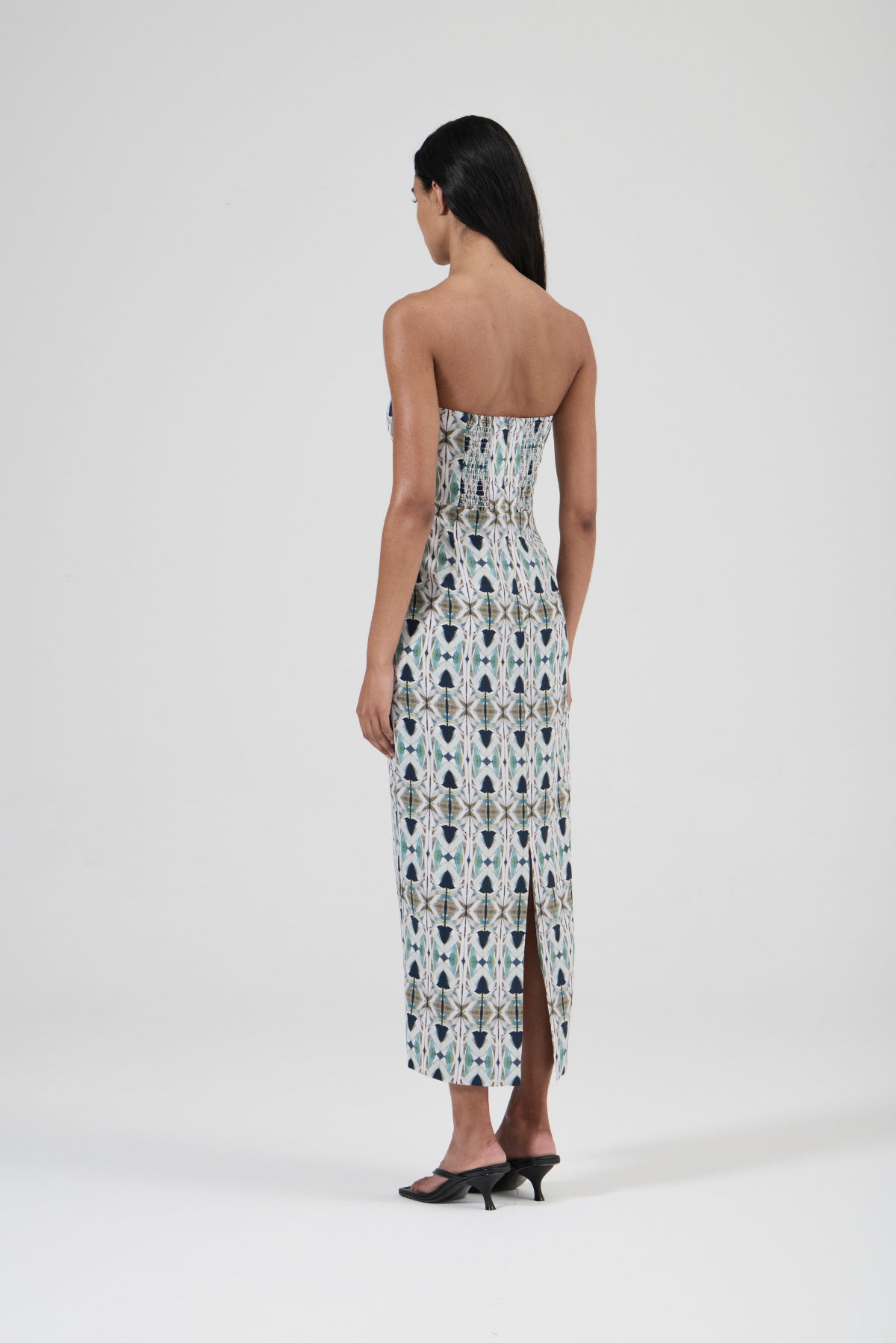 Strapless Silk Column Dress - AP Tile