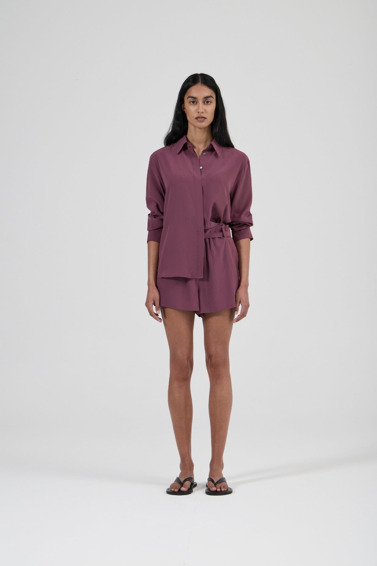 Easy Shorts - Eggplant Luxe Silk