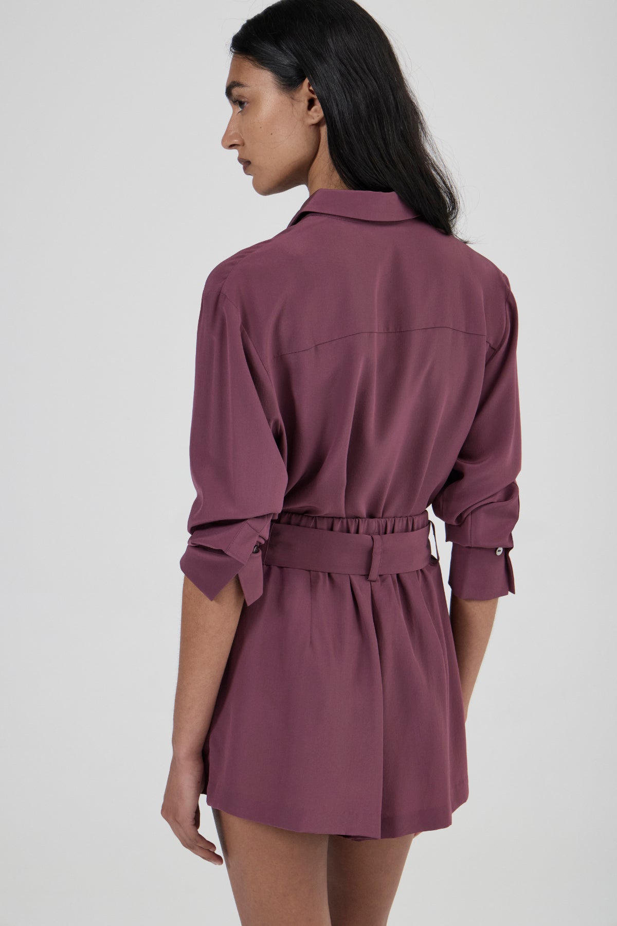 Easy Shorts - Eggplant Luxe Silk