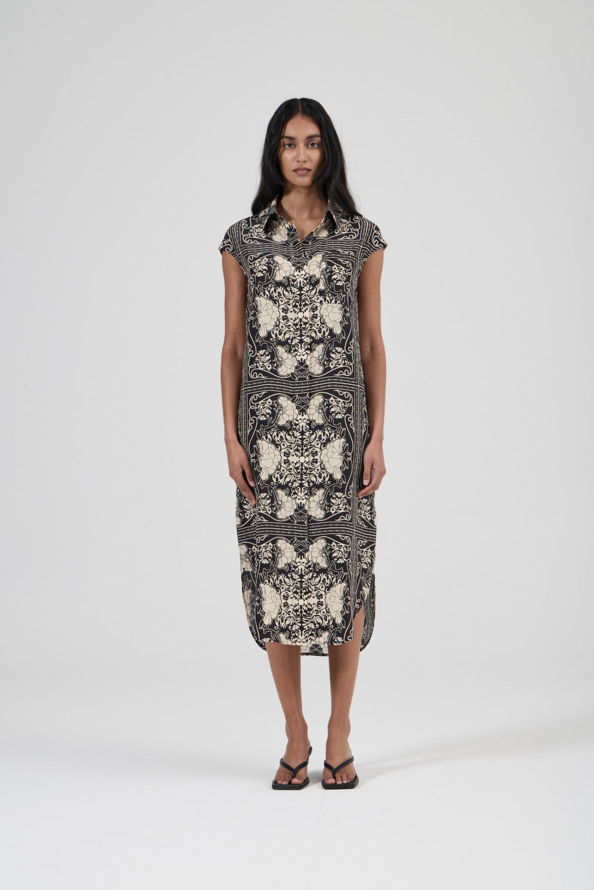 Pool Dress - Scarf Print Silk