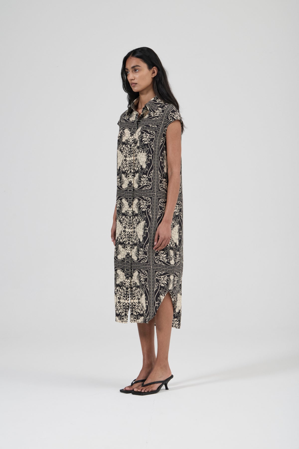 Pool Dress - Scarf Print Silk