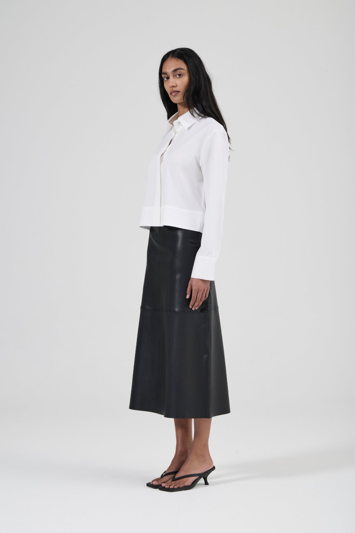 Cropped Shirt - White Premium Cotton