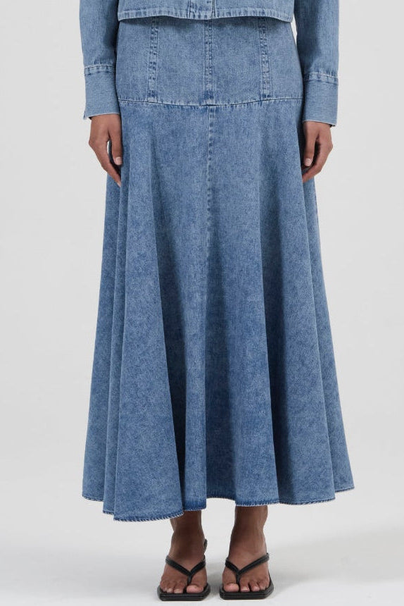Circle Skirt - Aged Denim