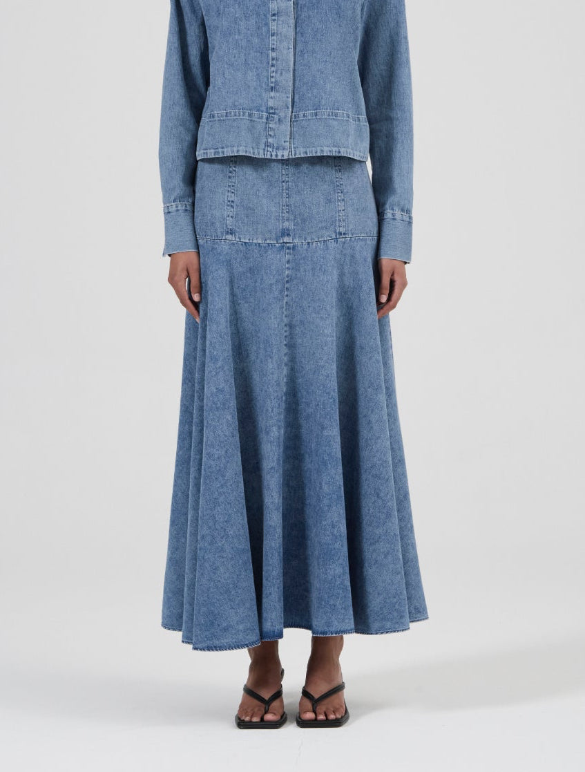 Circle Skirt - Aged Denim