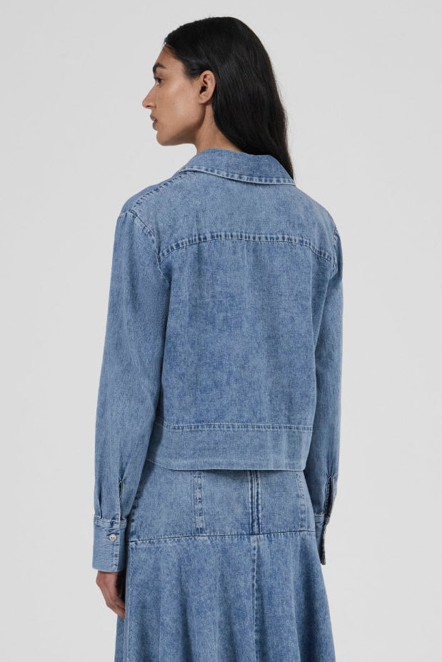Cropped Shirt - Aged Denim