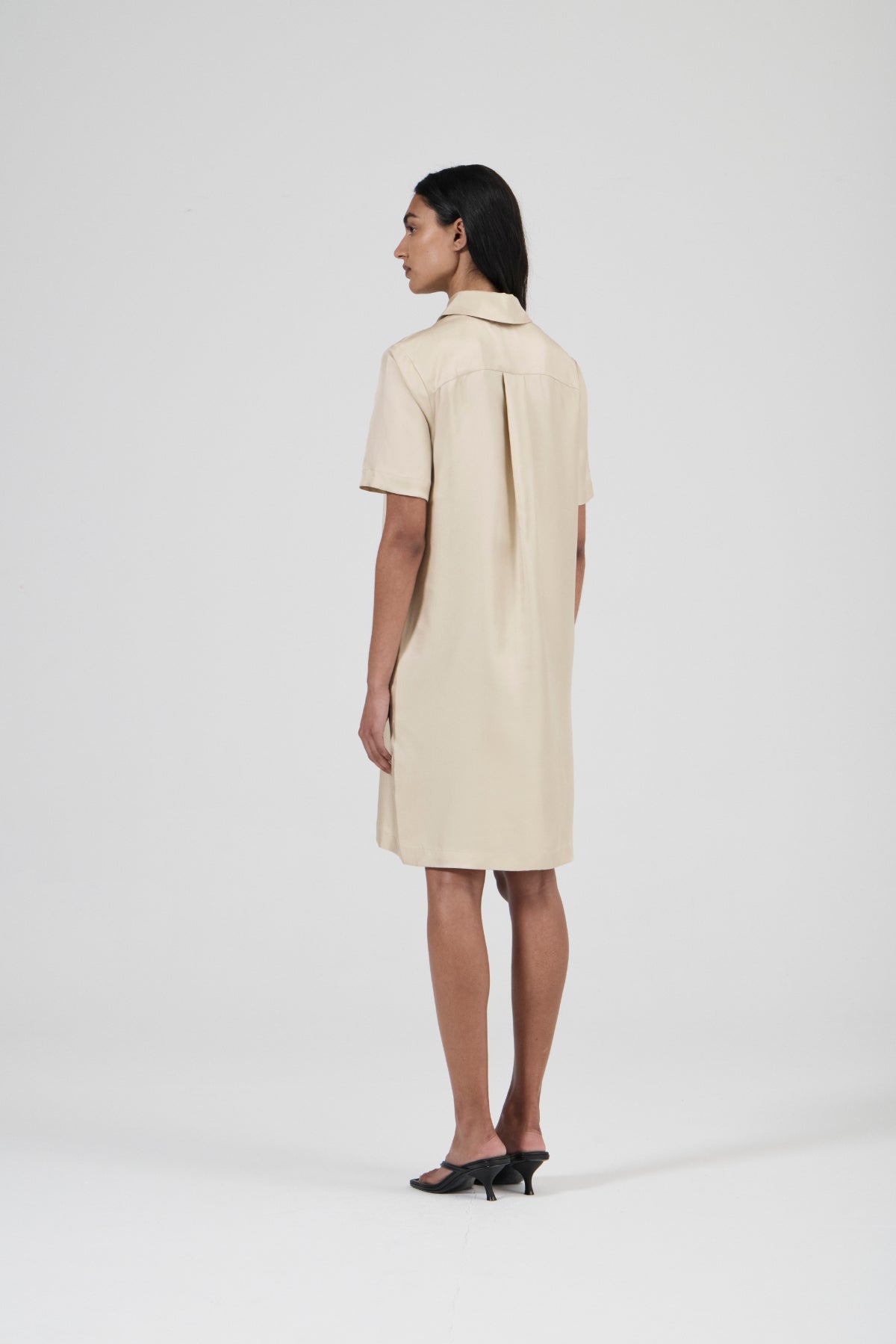 Polo Dress - Creme Brulee Silk Twill