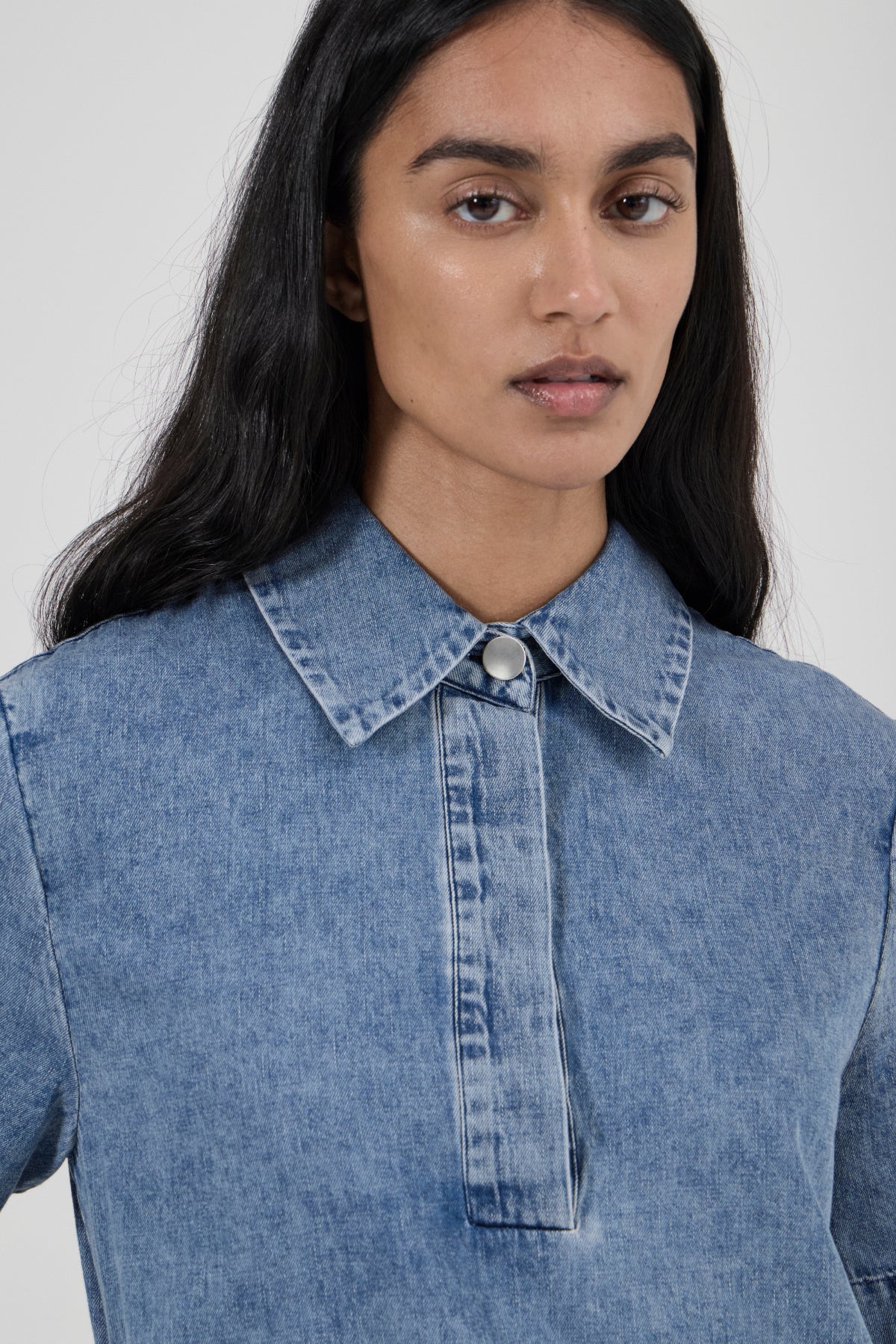 Polo Dress - Aged Denim