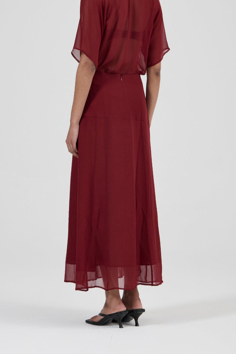 Easy Skirt - Syrah Georgette