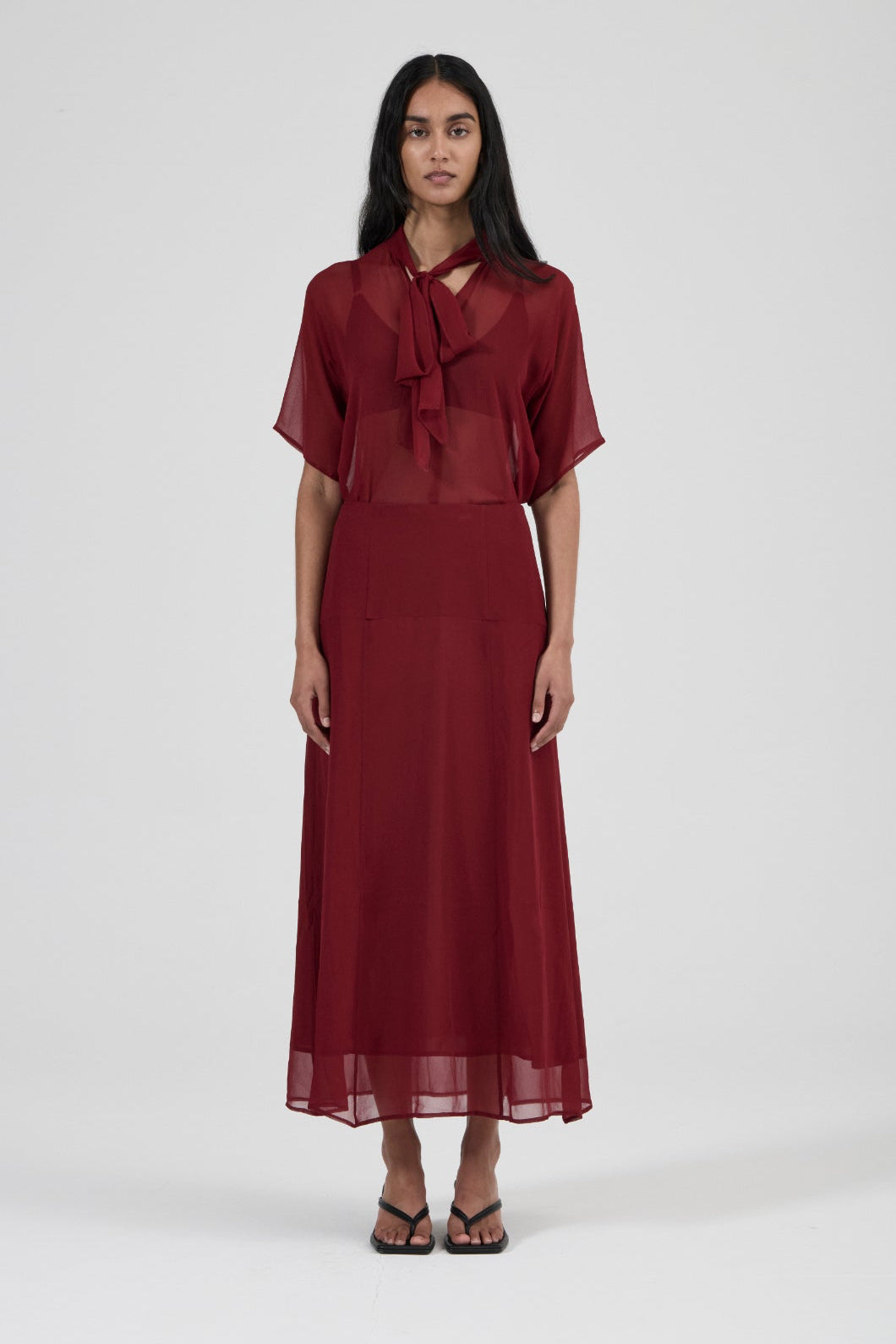 Easy Skirt - Syrah Georgette