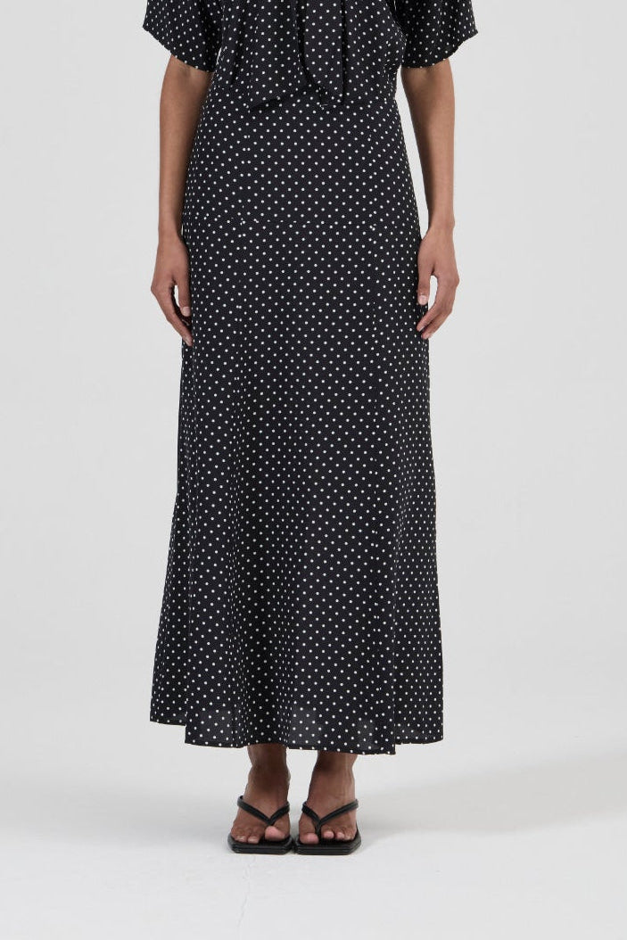 Easy Skirt - Polka Dot Black Silk
