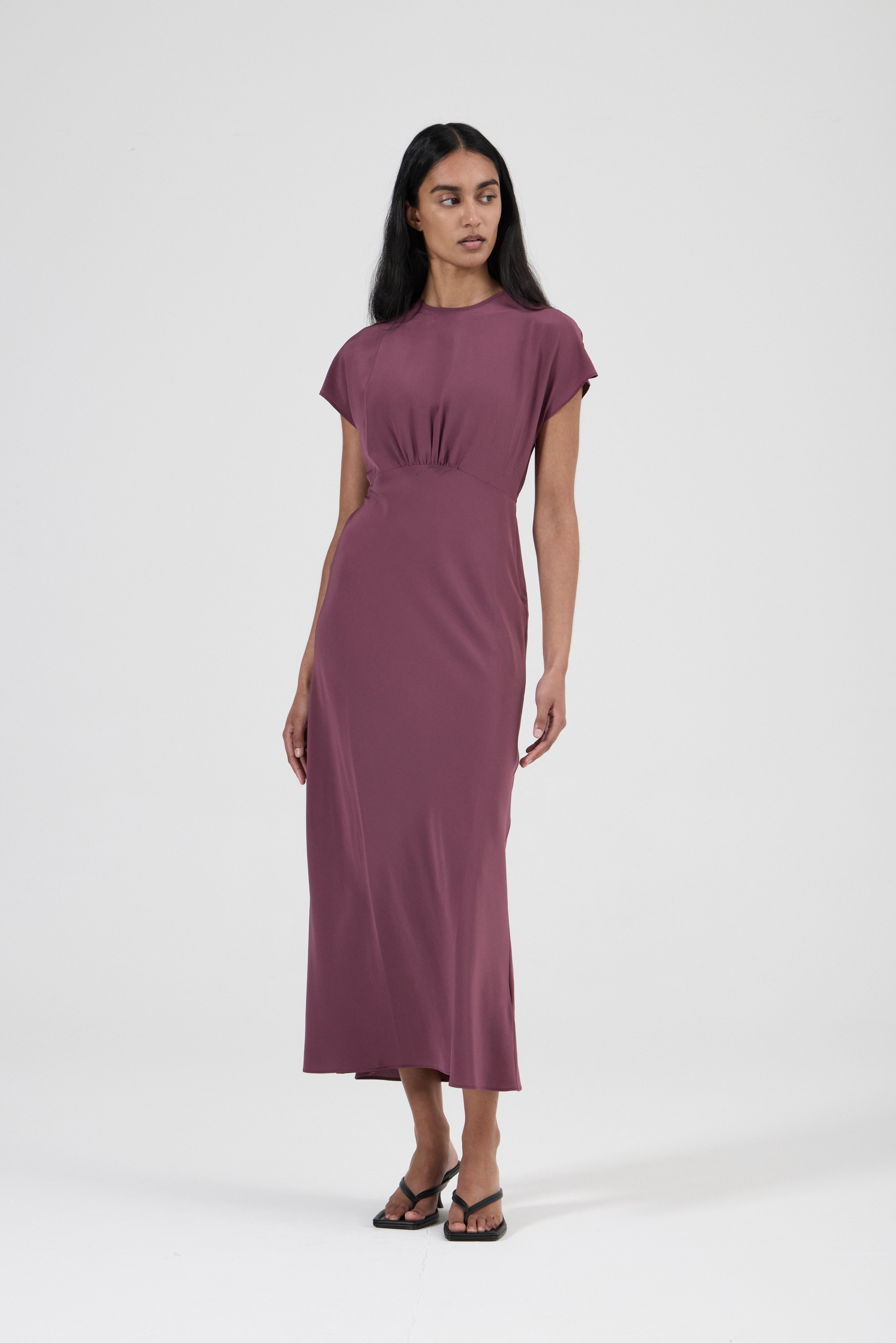 Everyday Dress - Eggplant Luxe Silk